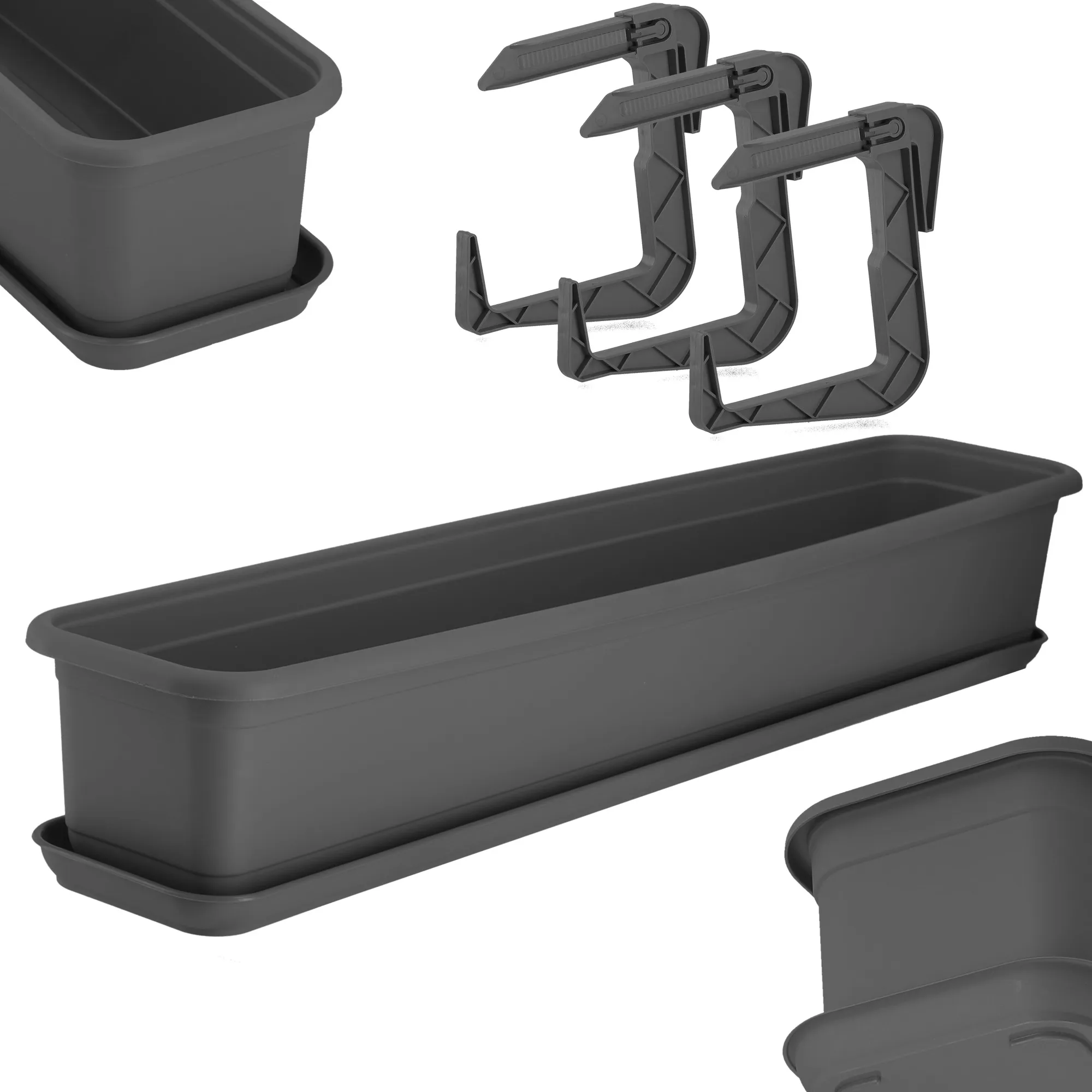 „Evron“ balkono dėžė su pagrindu ir rankenomis