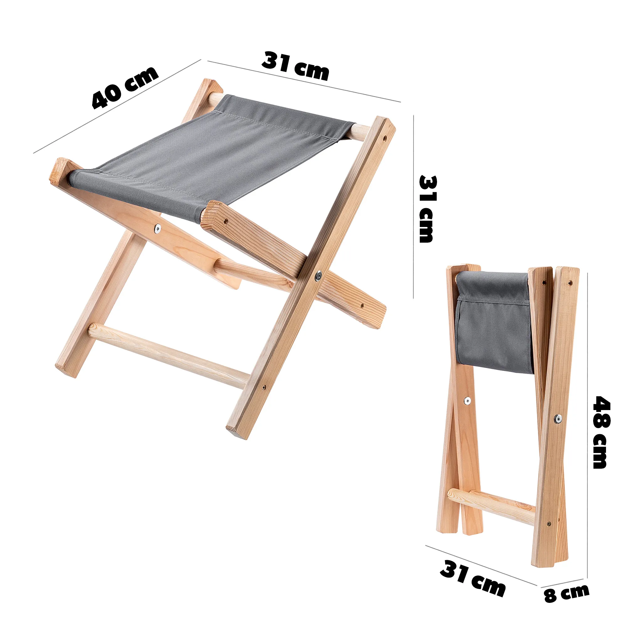 Nouro sulankstoma taburetė, pilka