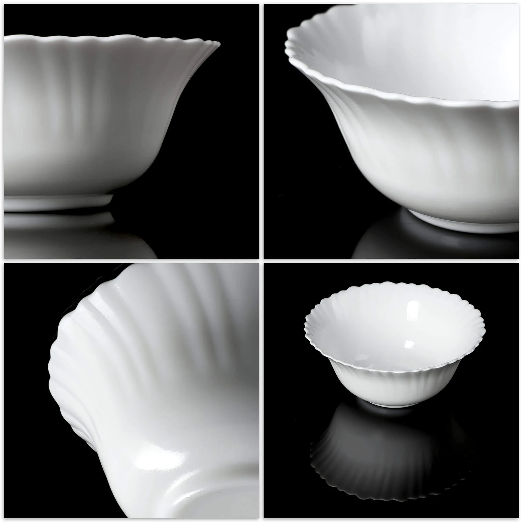 Auris stiklinis salotų dubuo 16 x 6 cm, baltas