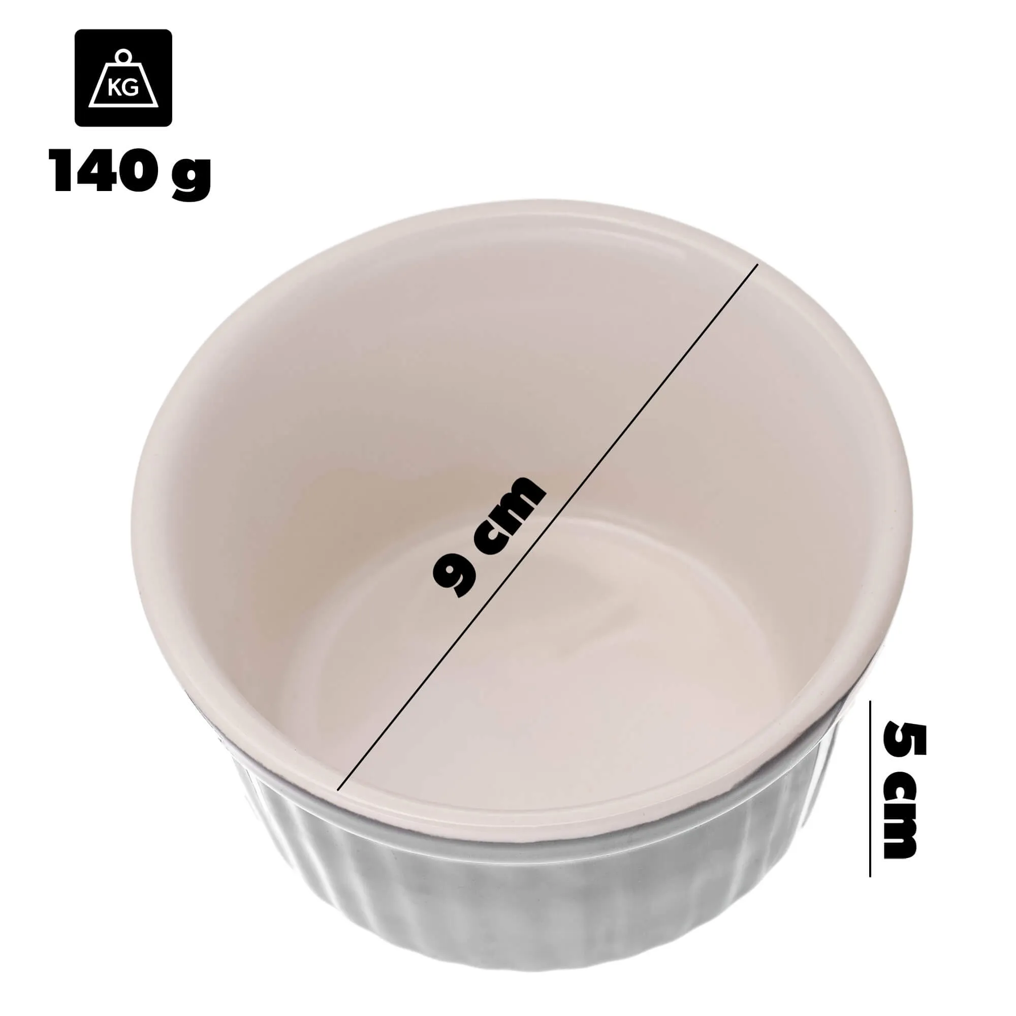 Maes keraminė kepimo forma 9 x 5 cm pilka 1 vnt.