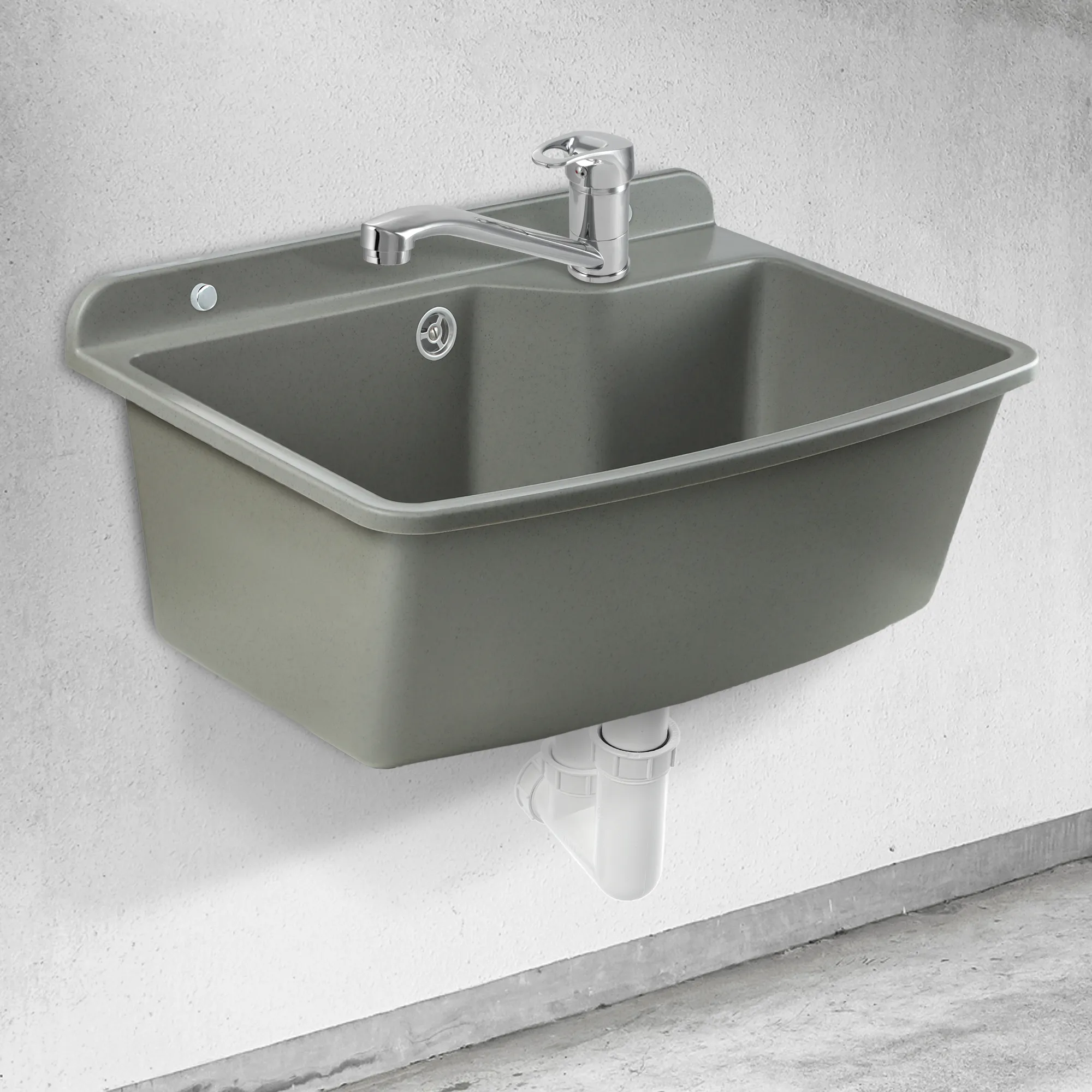 Gospo Maximus kriauklė su stovinčiu maišytuvu, pilka