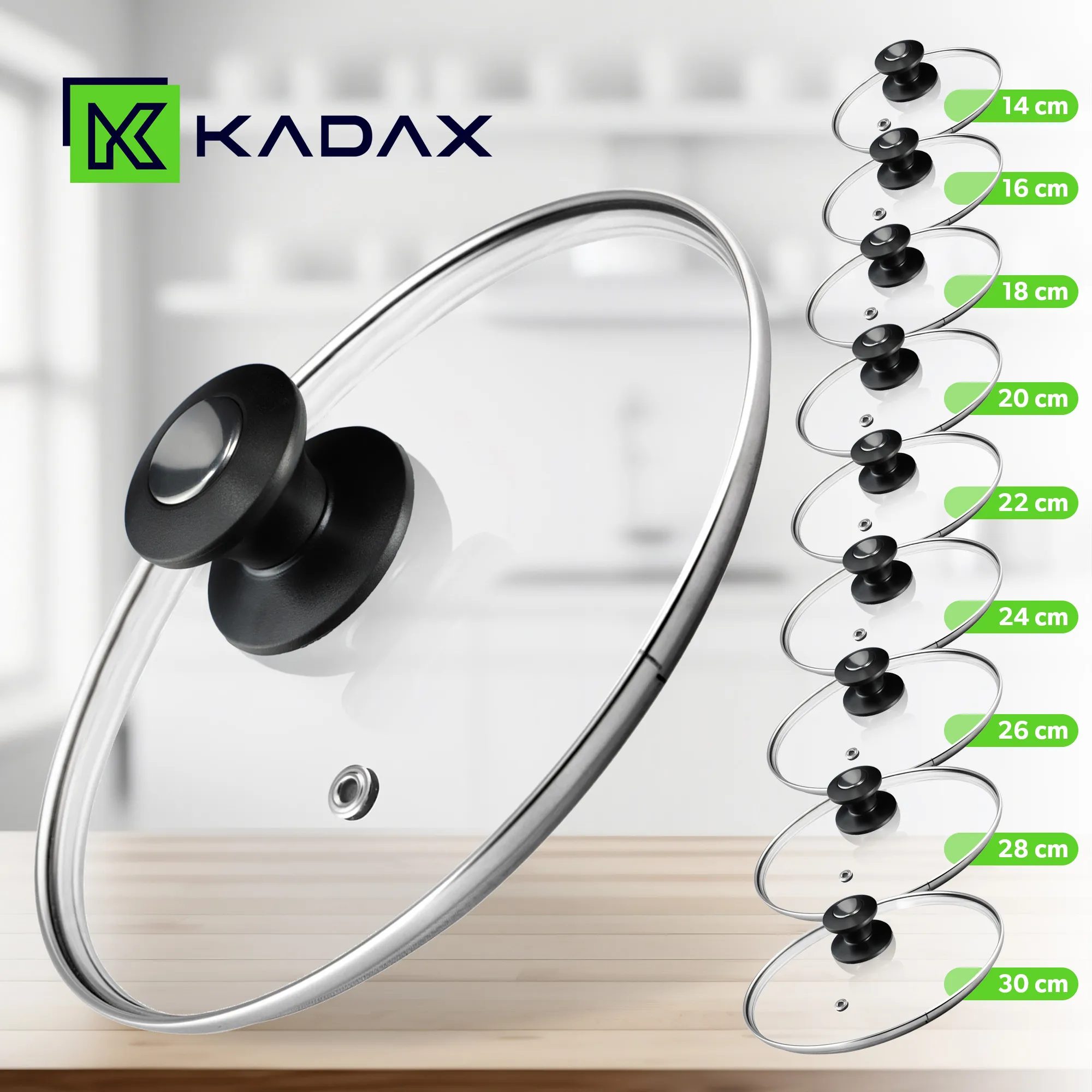 Barletta keptuvės dangčių rinkinys, atsparus karščiui, 20, 24, 28 cm