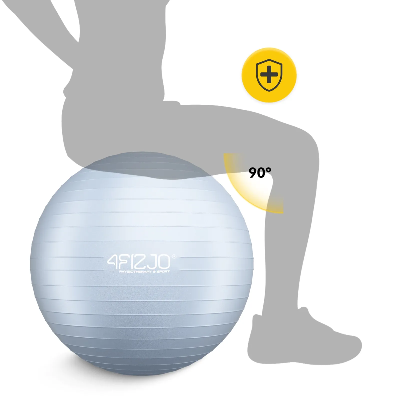 Pripučiamas gimnastikos kamuolys 75 cm pilkas