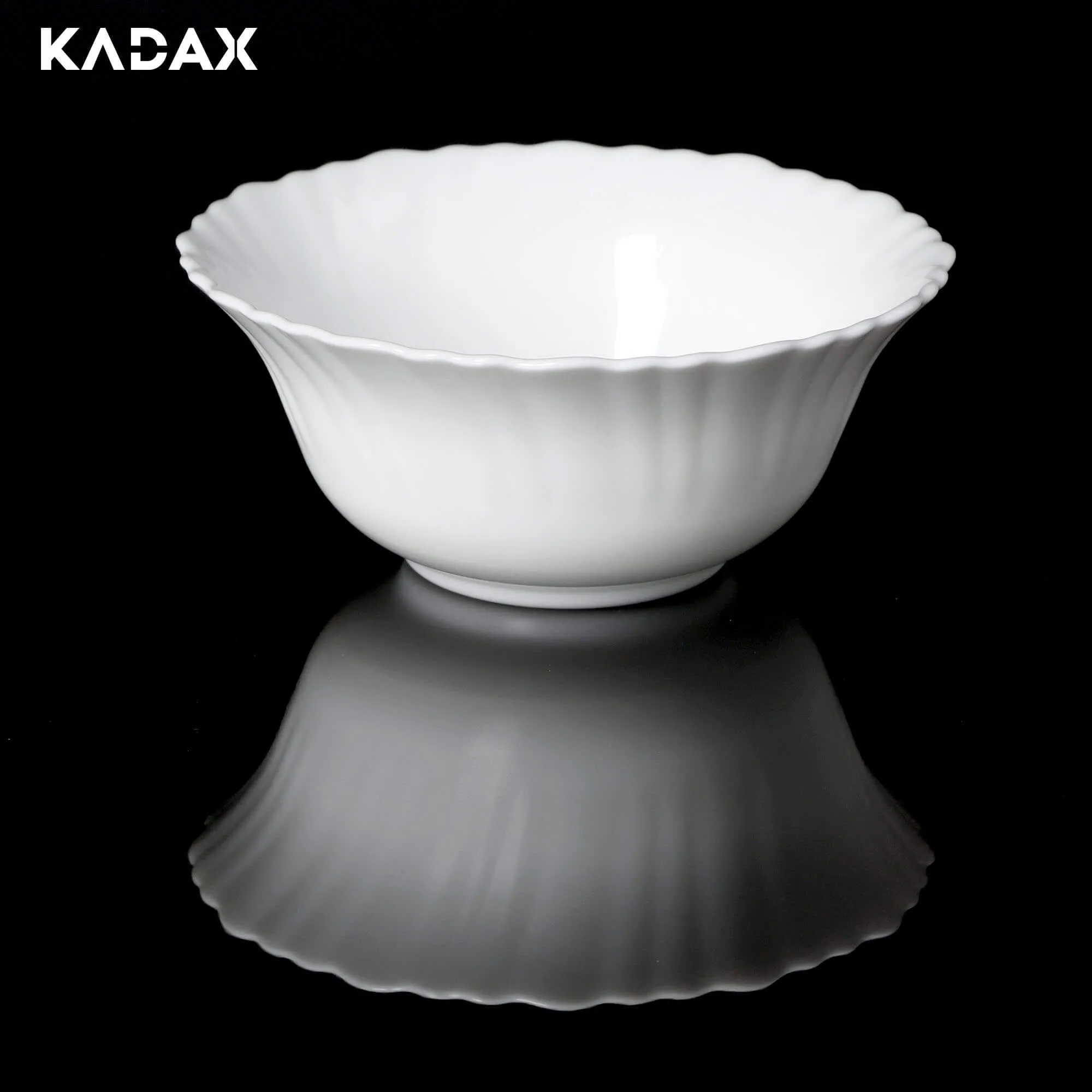 Auris stiklinis salotų dubuo 13 x 5 cm, baltas