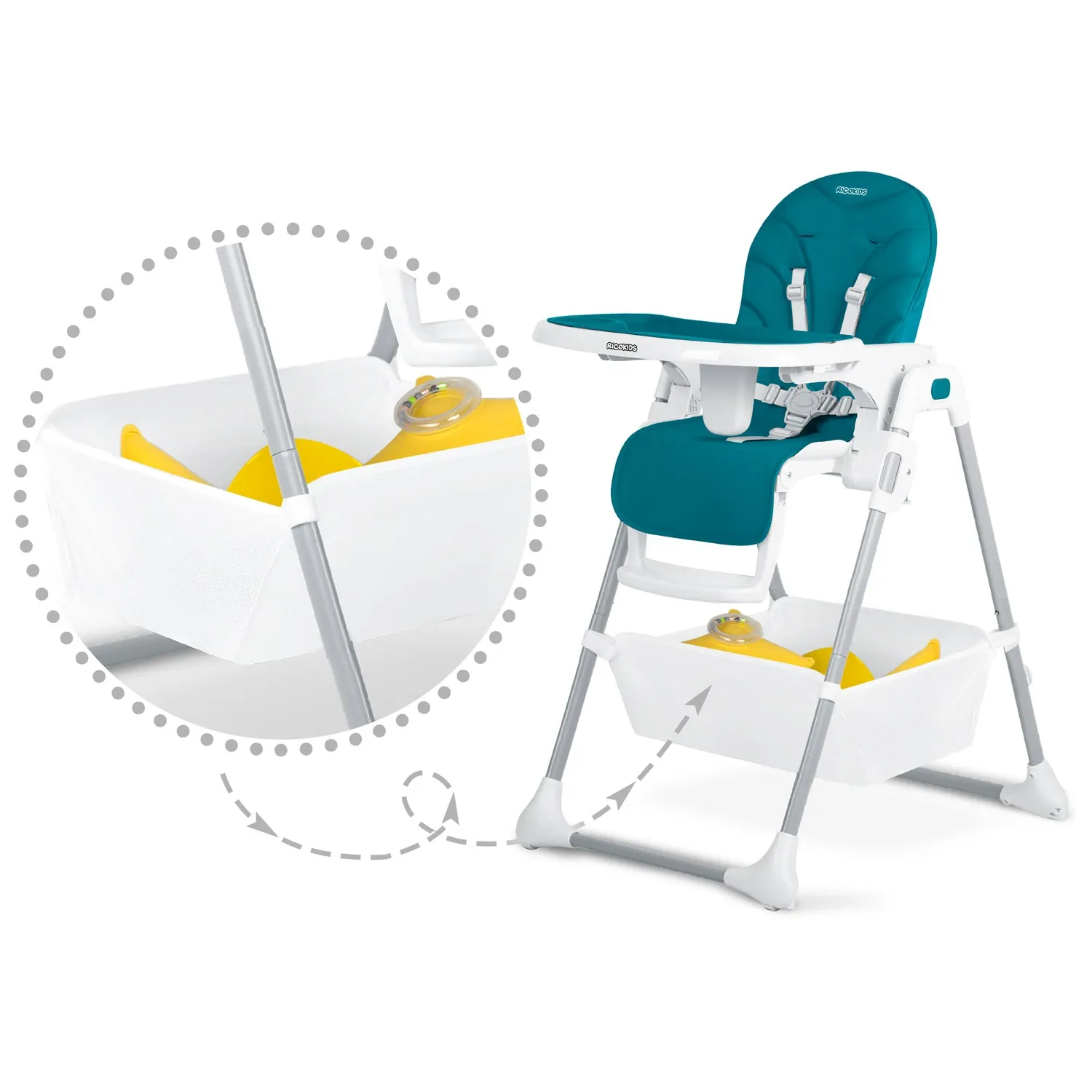 Ricokids Tulo mėlyna maitinimo kėdutė - nuotrauka 1