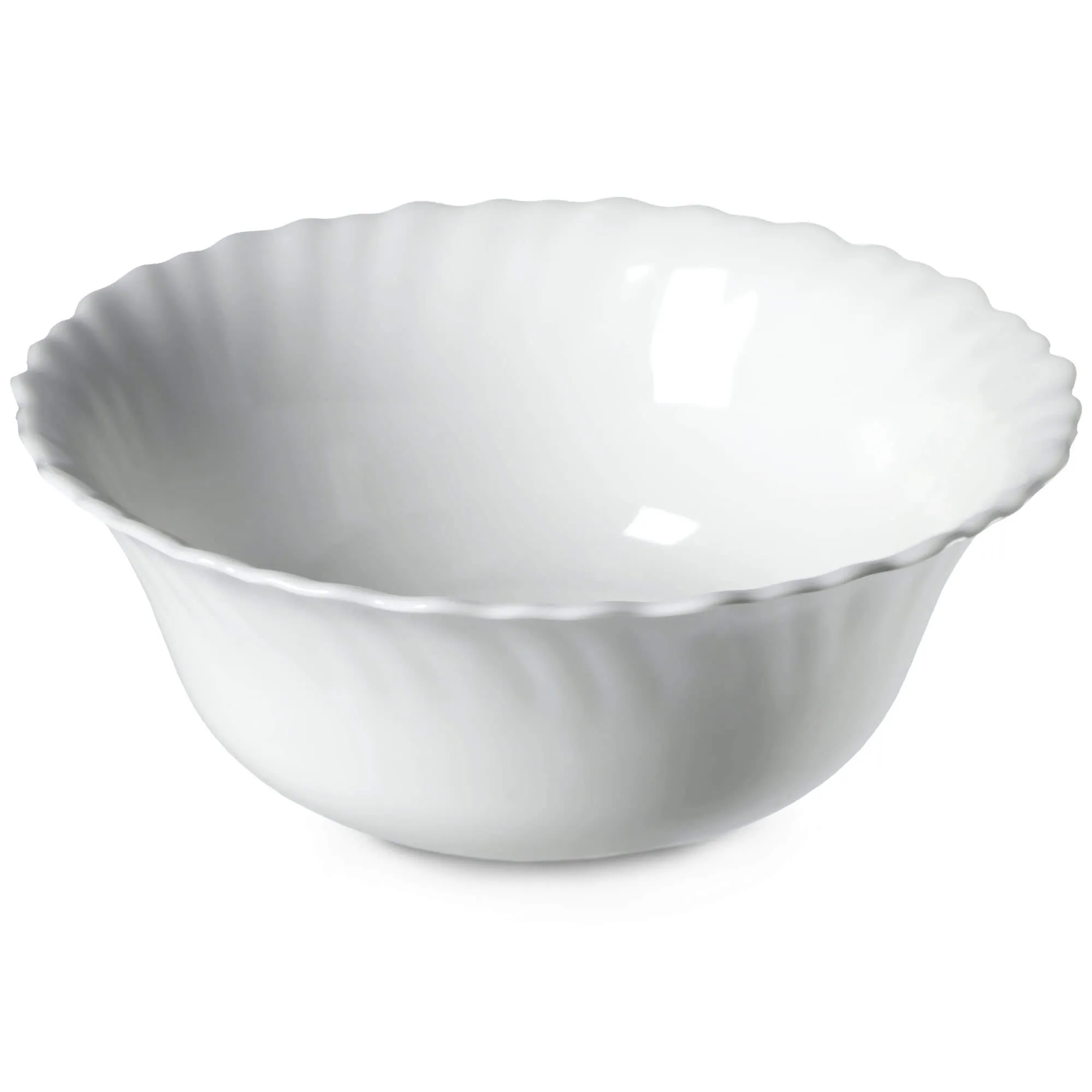 Auris stiklinis salotų dubuo, 17 cm, baltas