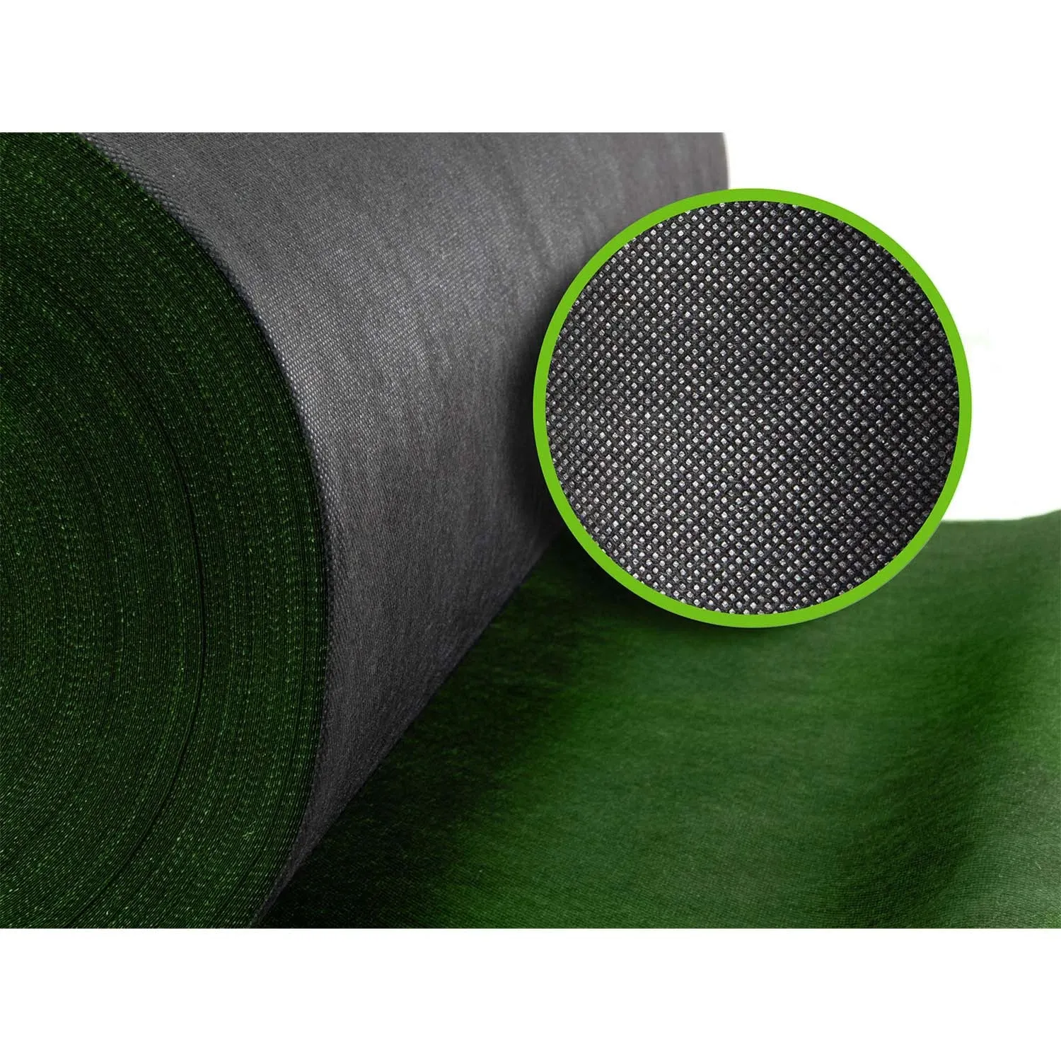 Sodo agrotekstilė 1,6 m x 50 m 90 g/m2 + 100 „Plonos“ smeigtukų - juoda ir žalia - nuotrauka 1