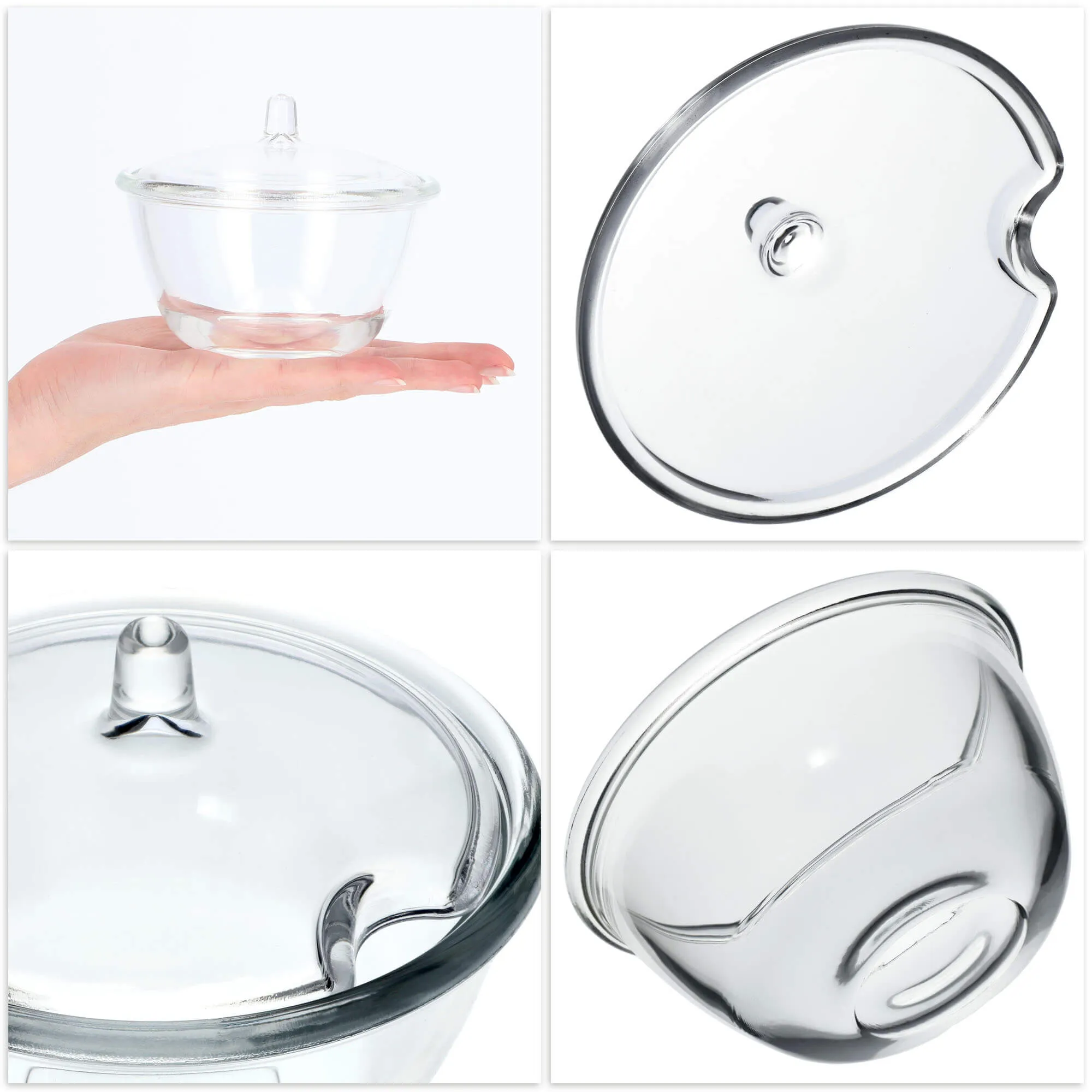 Stiklinė cukraus dubenėlė su dangteliu, 275 ml