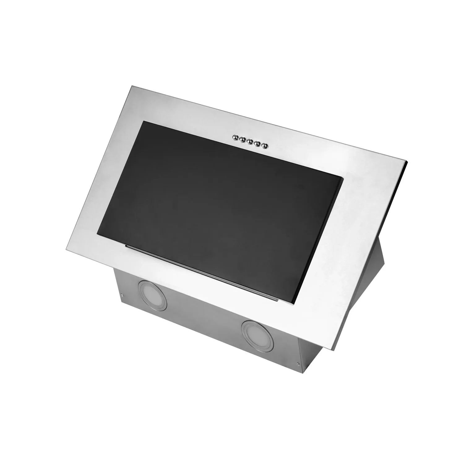 Gartraukis su kaminu, 60 cm, nerūdijančio plieno + juodos spalvos, BT-209 - nuotrauka 1