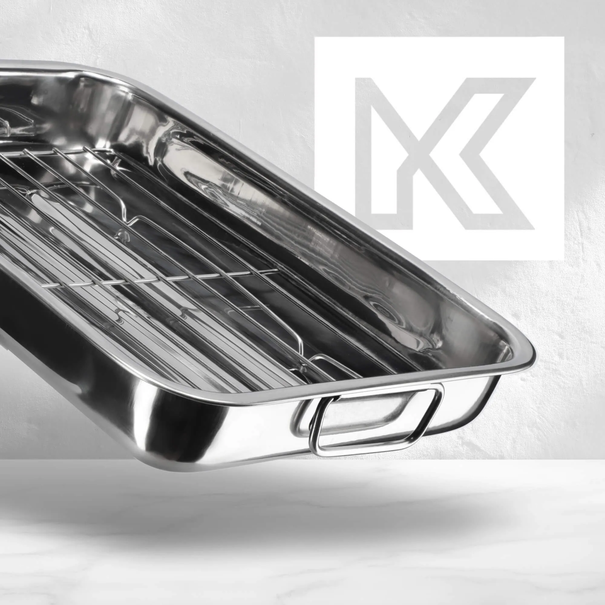 31 cm skersmens plieninė kepimo skarda su grotelėmis „Motte“