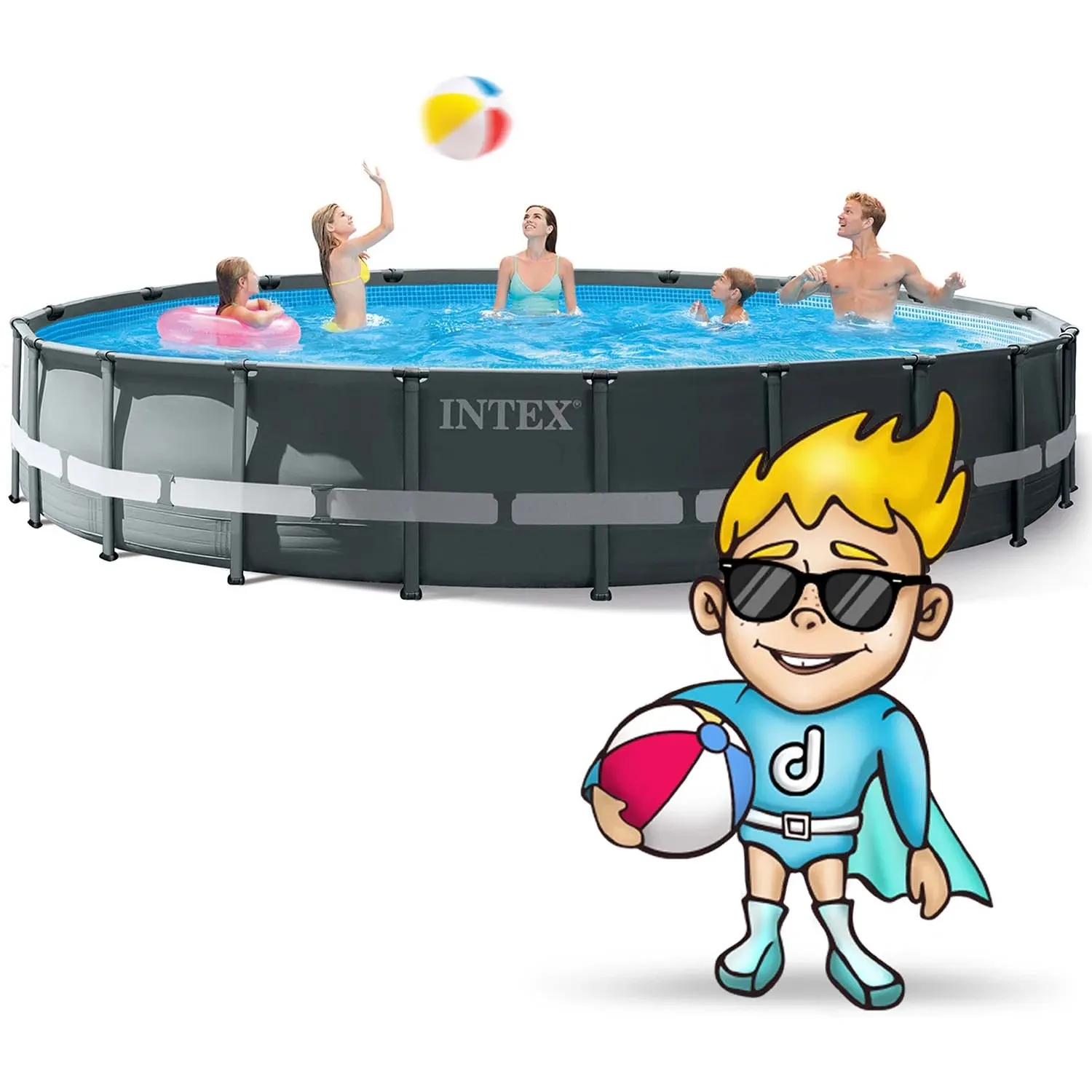 Karkasinis sodo baseinas 610x122cm 20in1 INTEX 26334 + NEMOKAMAS paspirtukas - nuotrauka 1