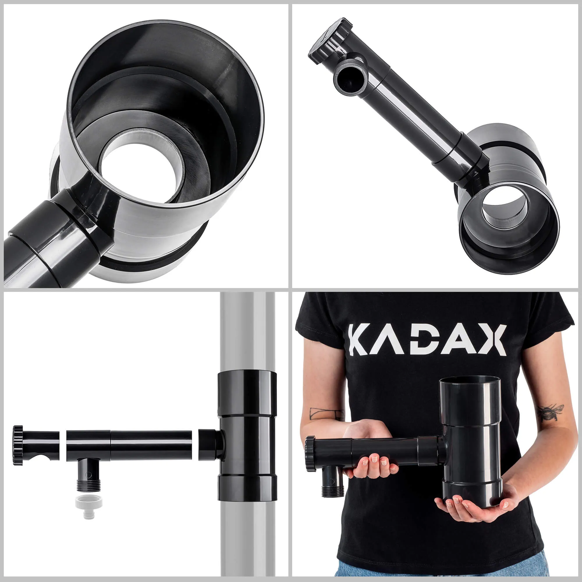 Nancras lietaus vandens kolektorius su vožtuvu, 80 mm, grafitas