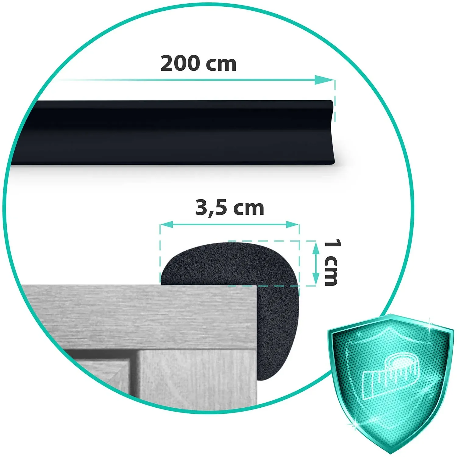 Ricokids 798701 juoda putplasčio apsauginė juosta 2 m - nuotrauka 1