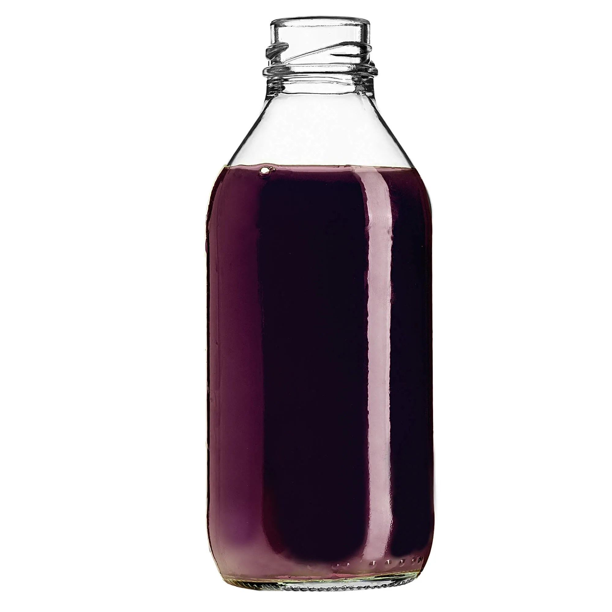 Potelle stikliniai sulčių buteliai 0,33 l su raudonu dangteliu, 10 vnt.