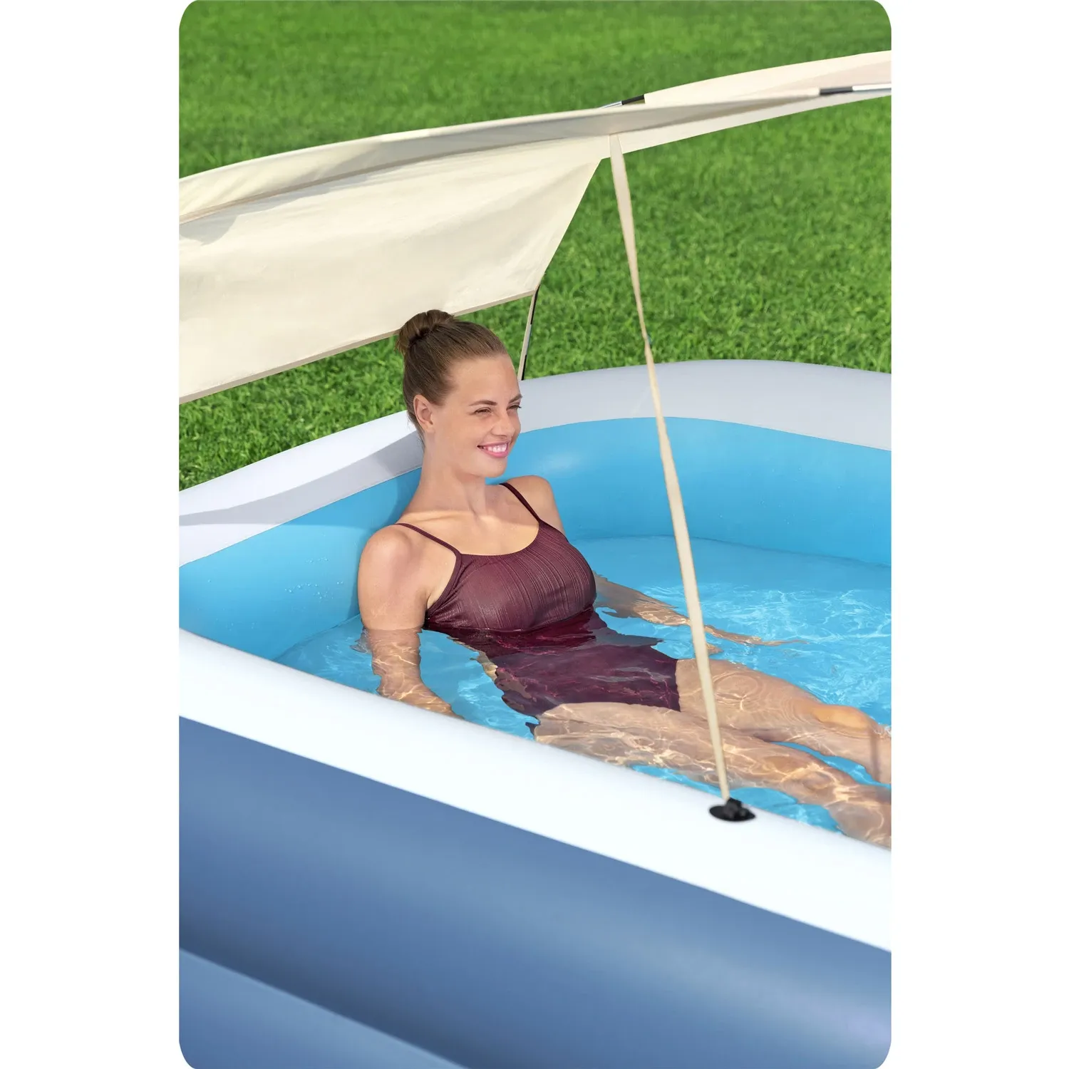 Pripučiamas šeimos baseinas su stogu 254 x 174 x 140 cm Bestway 54449 - nuotrauka 1