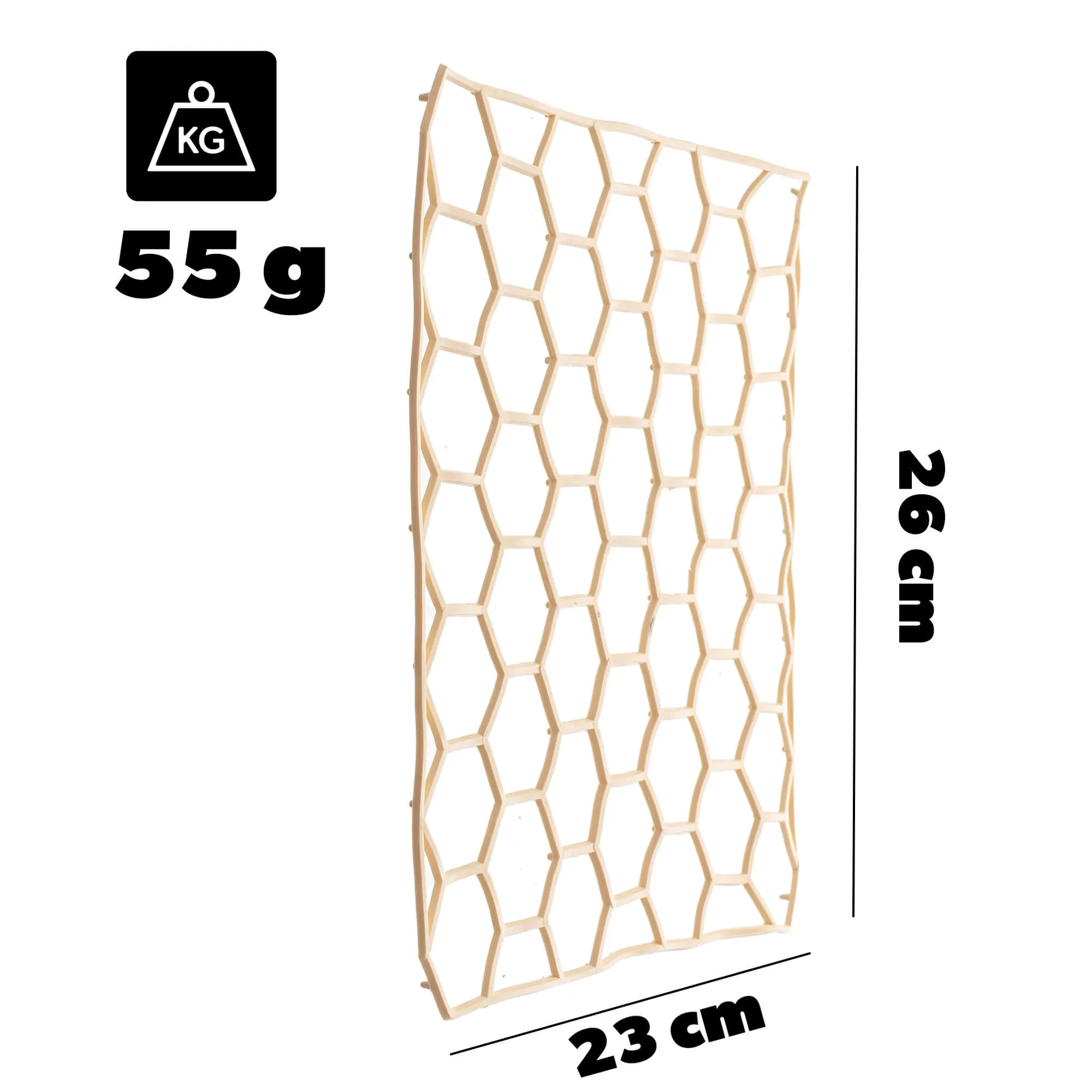 Ruoti guminis kriauklės įdėklas, šešiakampis, spalvų mišinys