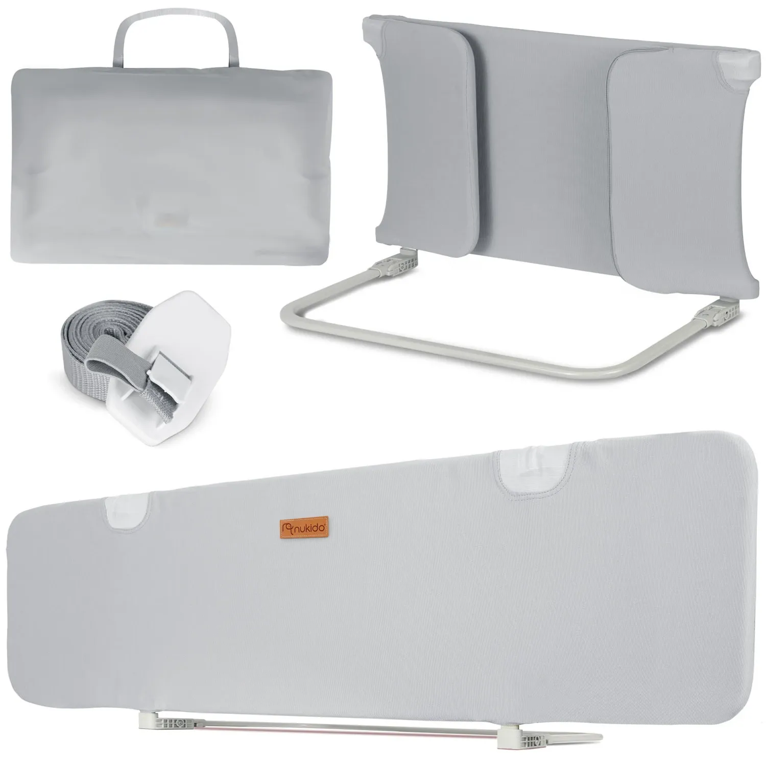 Lovos apsauginis turėklas 150 x 44 x 41 cm, pilkas, Nukido - nuotrauka 1