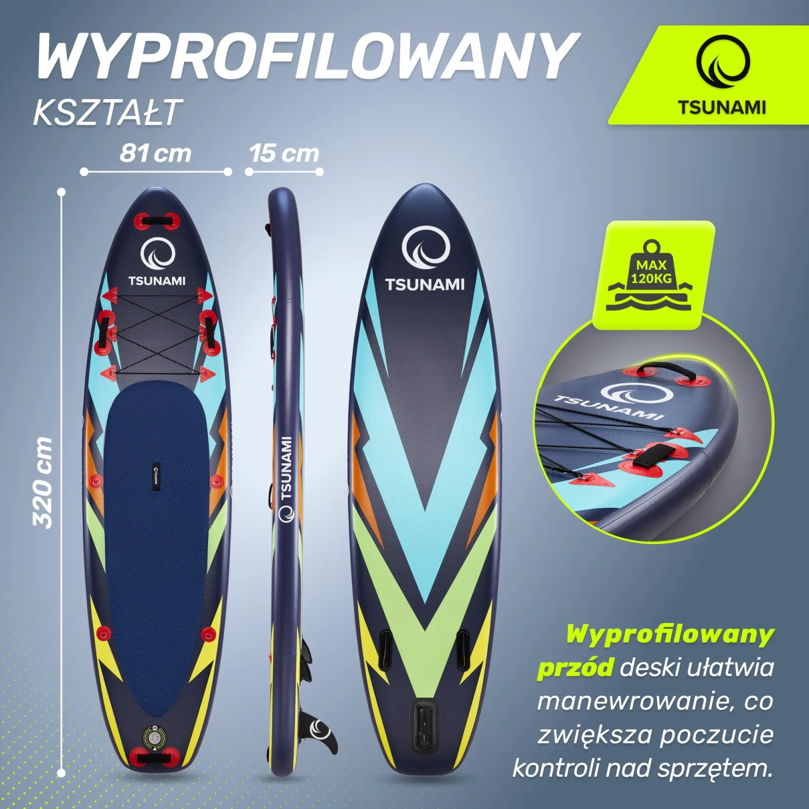 SUP TSUNAMI irklentė 320 cm T08