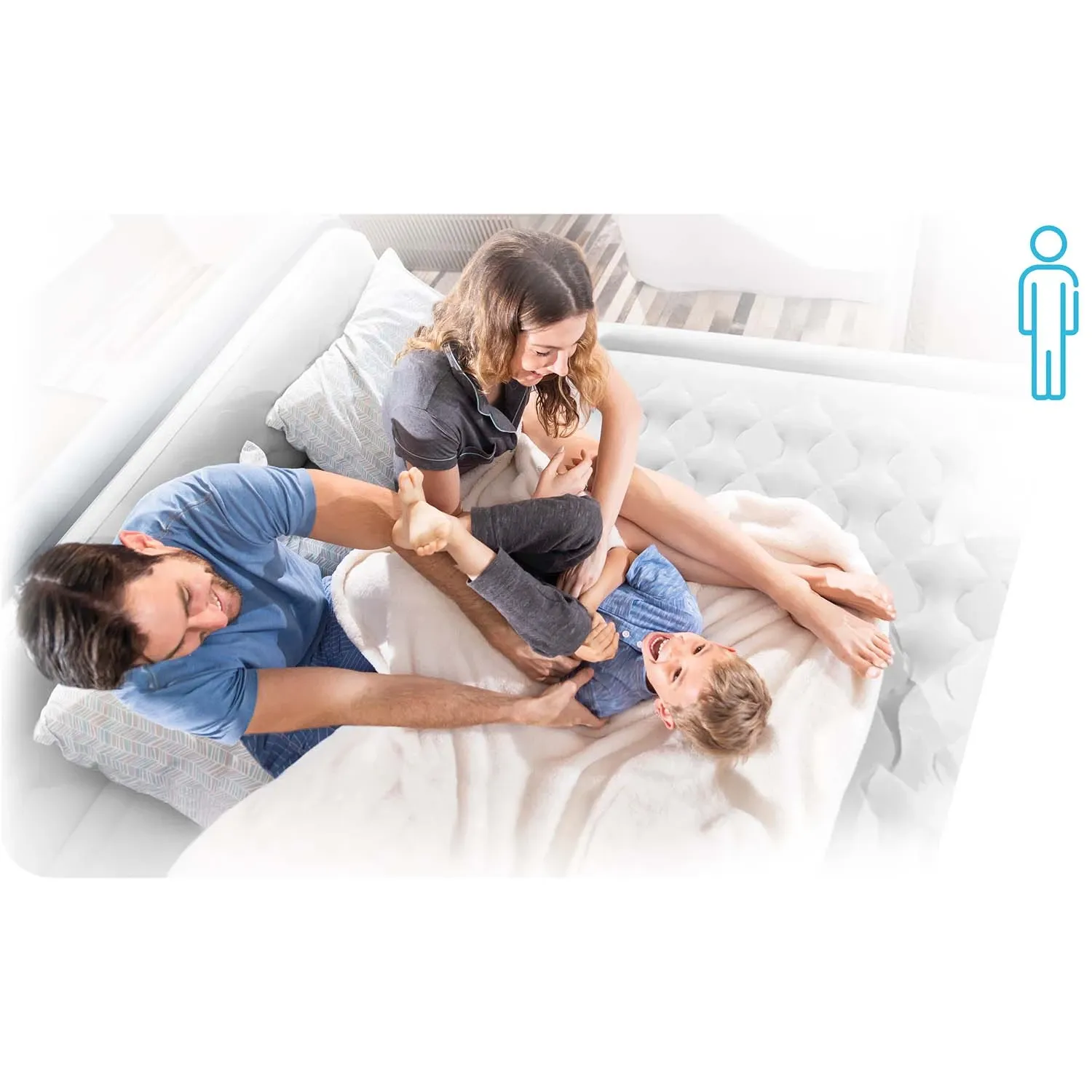 Pripučiamas čiužinys 191x99x36 cm su įmontuotu elektriniu siurbliu INTEX 64166 - nuotrauka 1