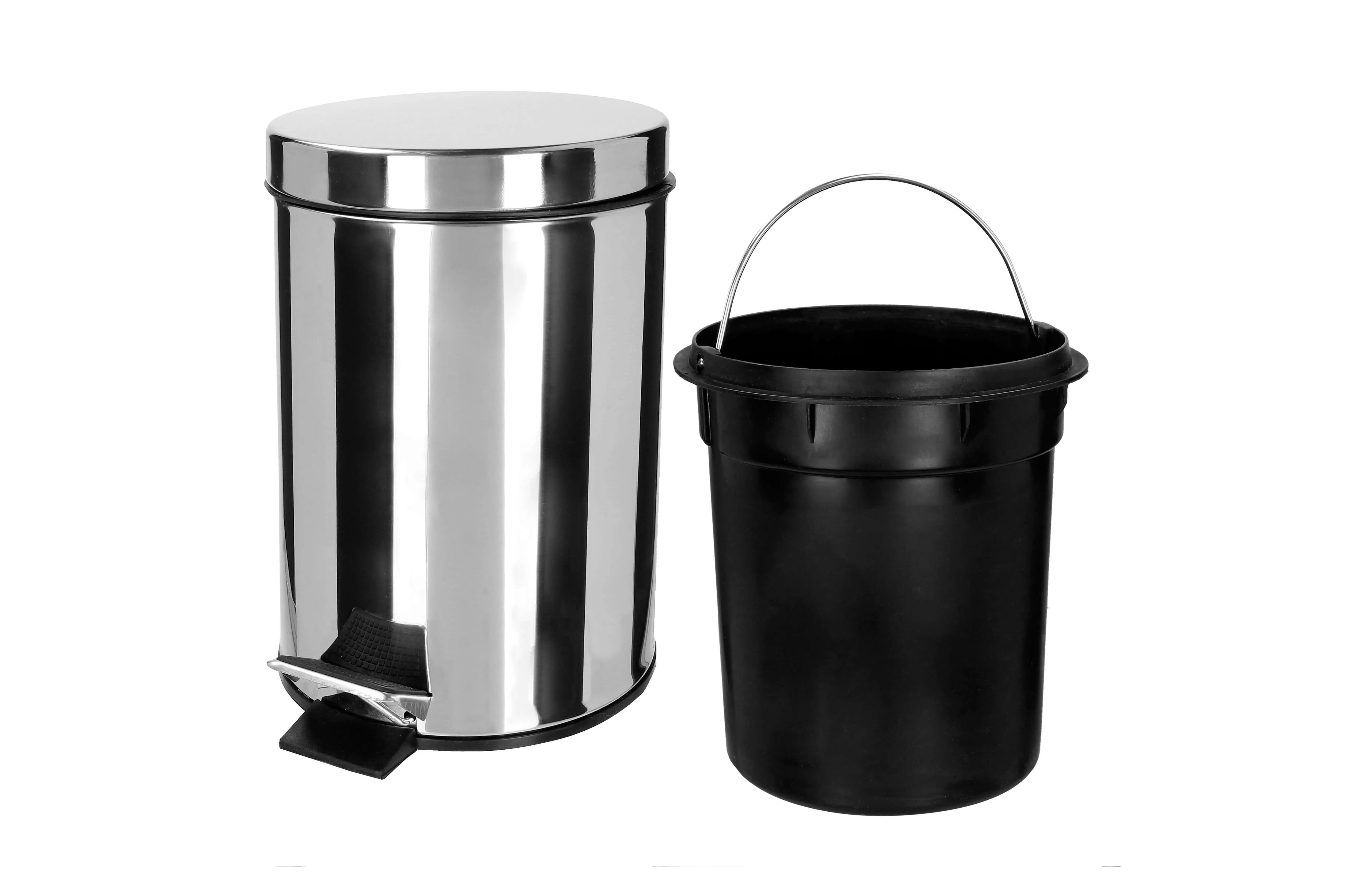 Plieninė šiukšliadėžė su pedalo atidarymu, 5 l