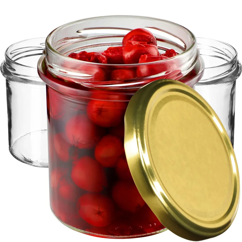 Avila konservavimo stiklainiai 350 ml, 10 vnt., 82 mm + auksiniai dangteliai