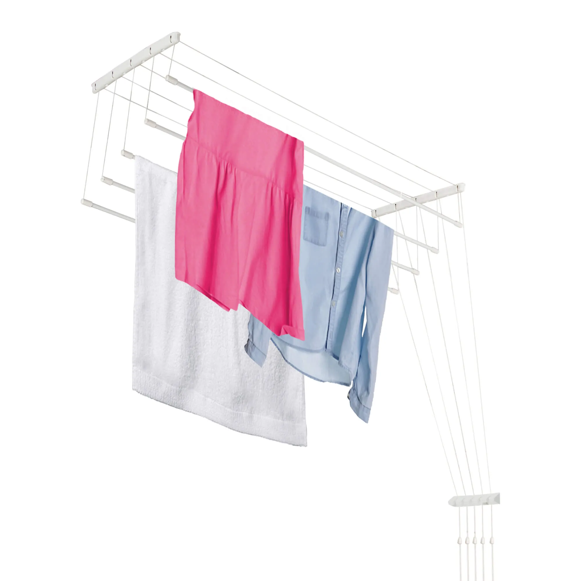 Resiga lubinė drabužių džiovyklė, 5 strypai, 120 cm, balta