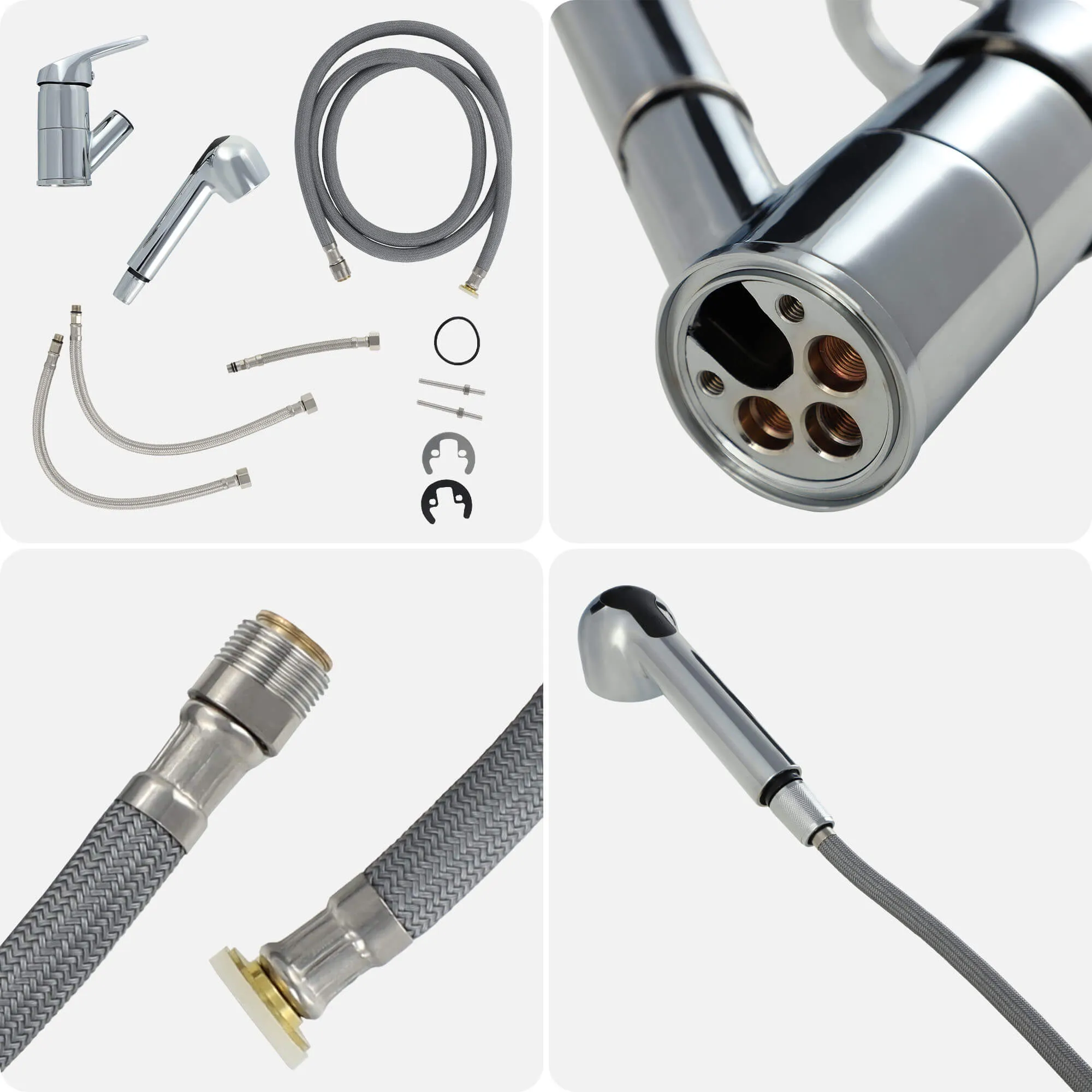 Gospo Atut laisvai pastatomas virtuvės maišytuvas su įvadu, chromuotas