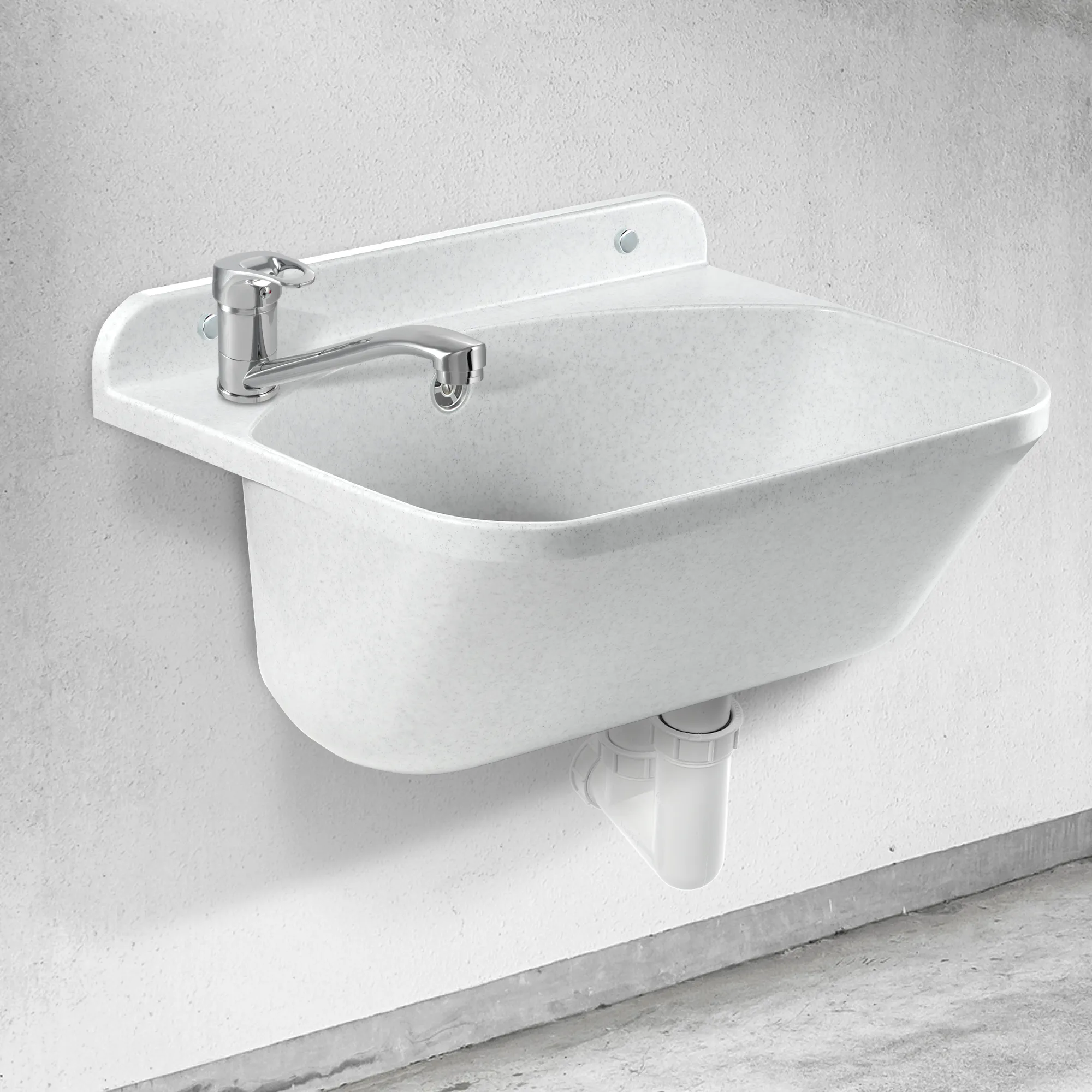 Gospo Eko kriauklė su pasukamu maišytuvu, balta