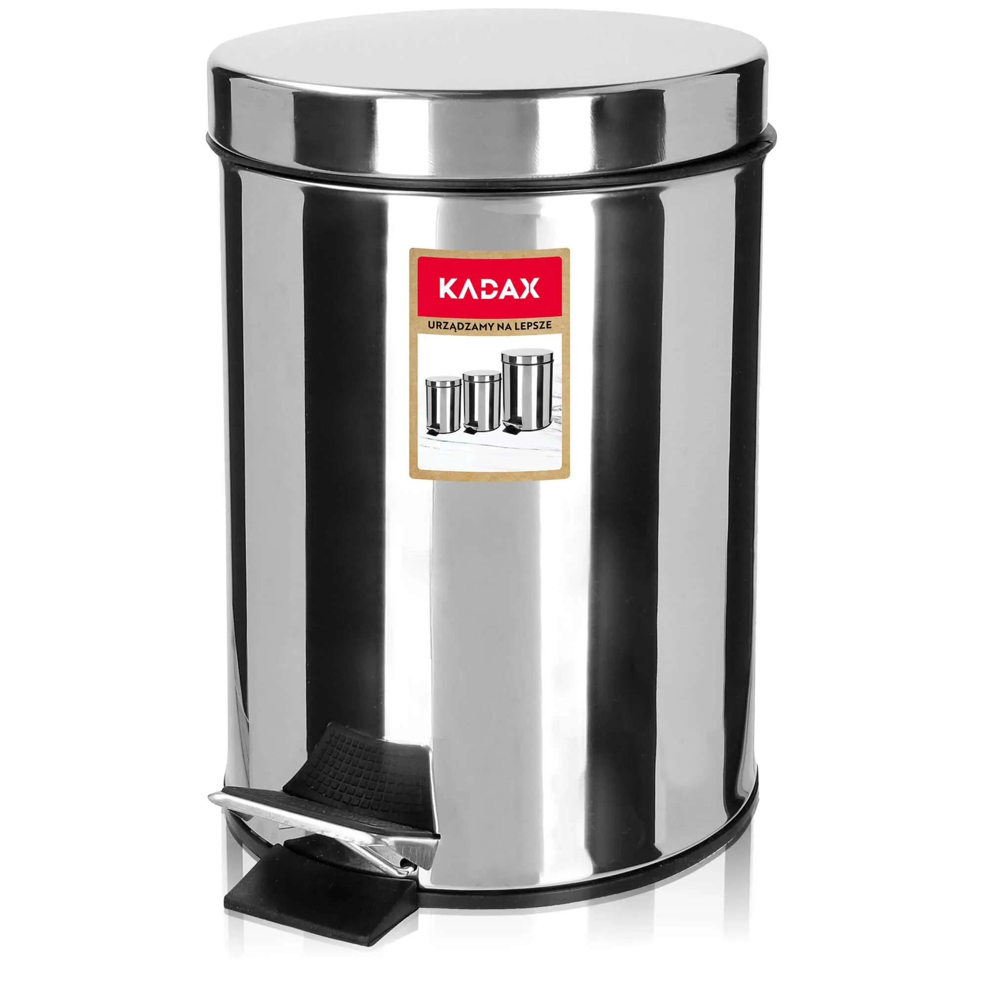 Plieninė šiukšliadėžė su pedalo atidarymu, 5 l