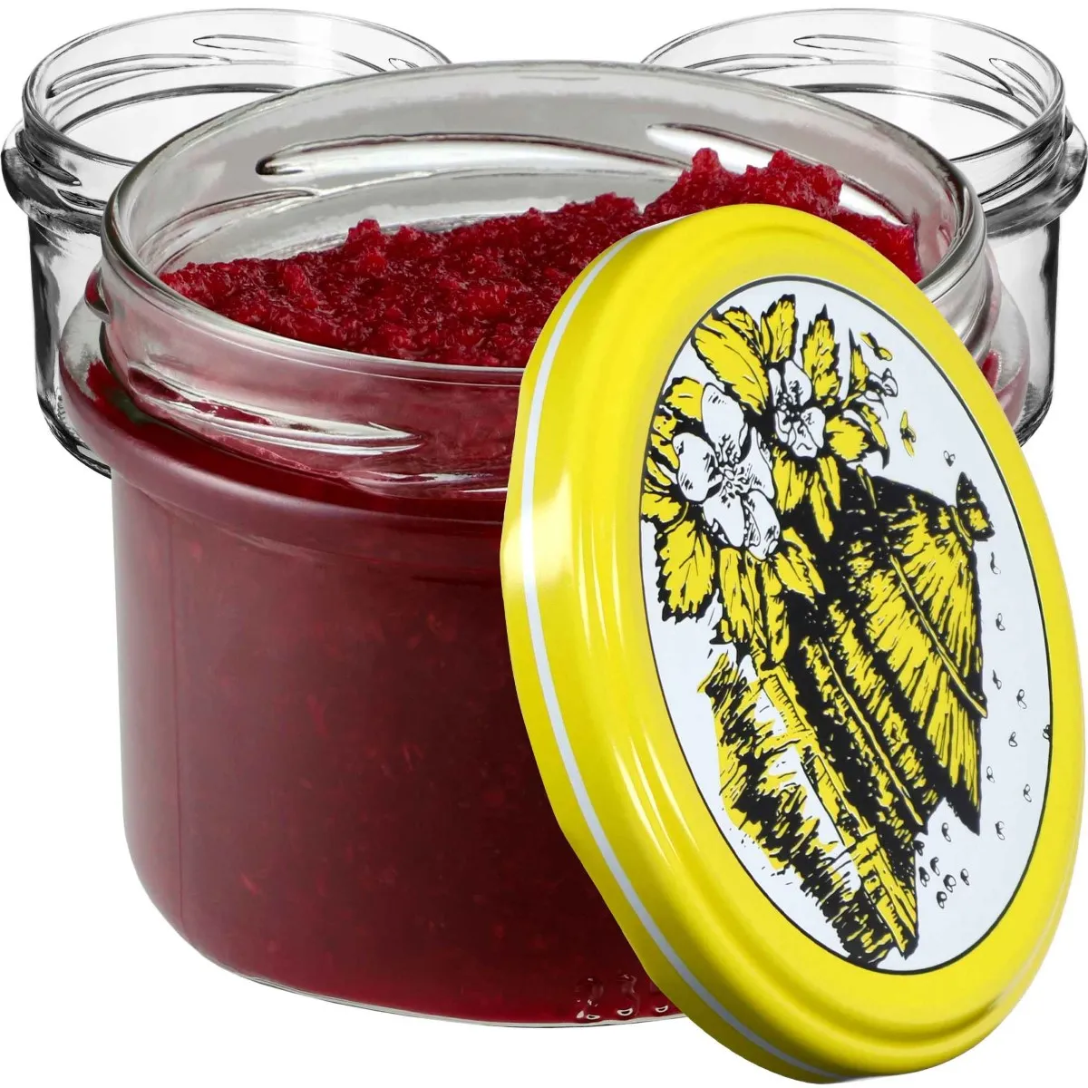 Tartu konservavimo stiklainiai 235 ml, 10 vnt., 82 mm + „Bitės“ dangteliai