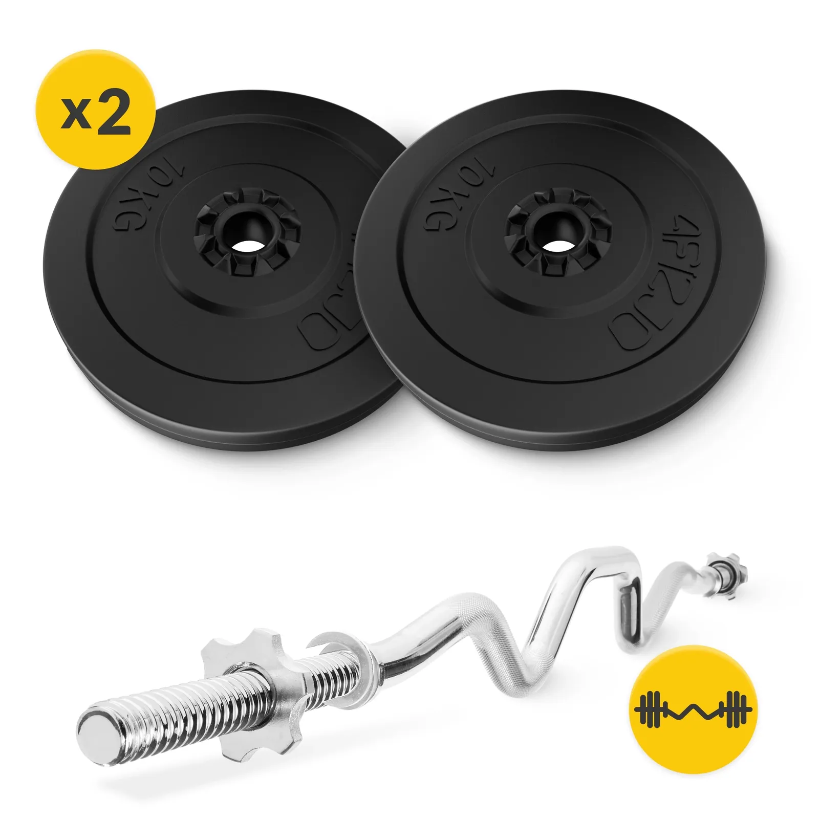 Bituminis kūno rengybos rinkinys 20 kg + 120 cm sunkus lenkimo strypas