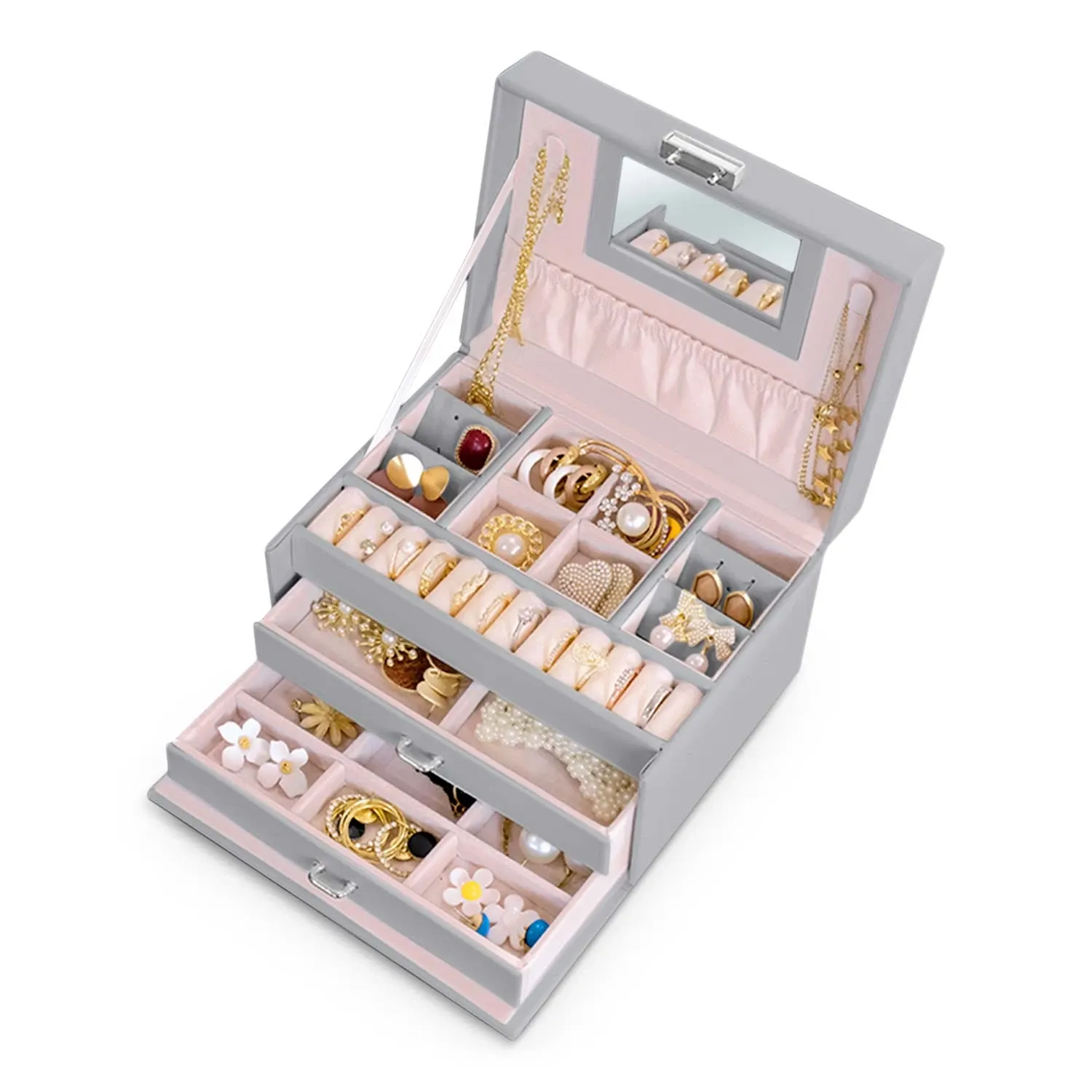 Papuošalų dėžutė MS-700 Massido - pilka - nuotrauka 1