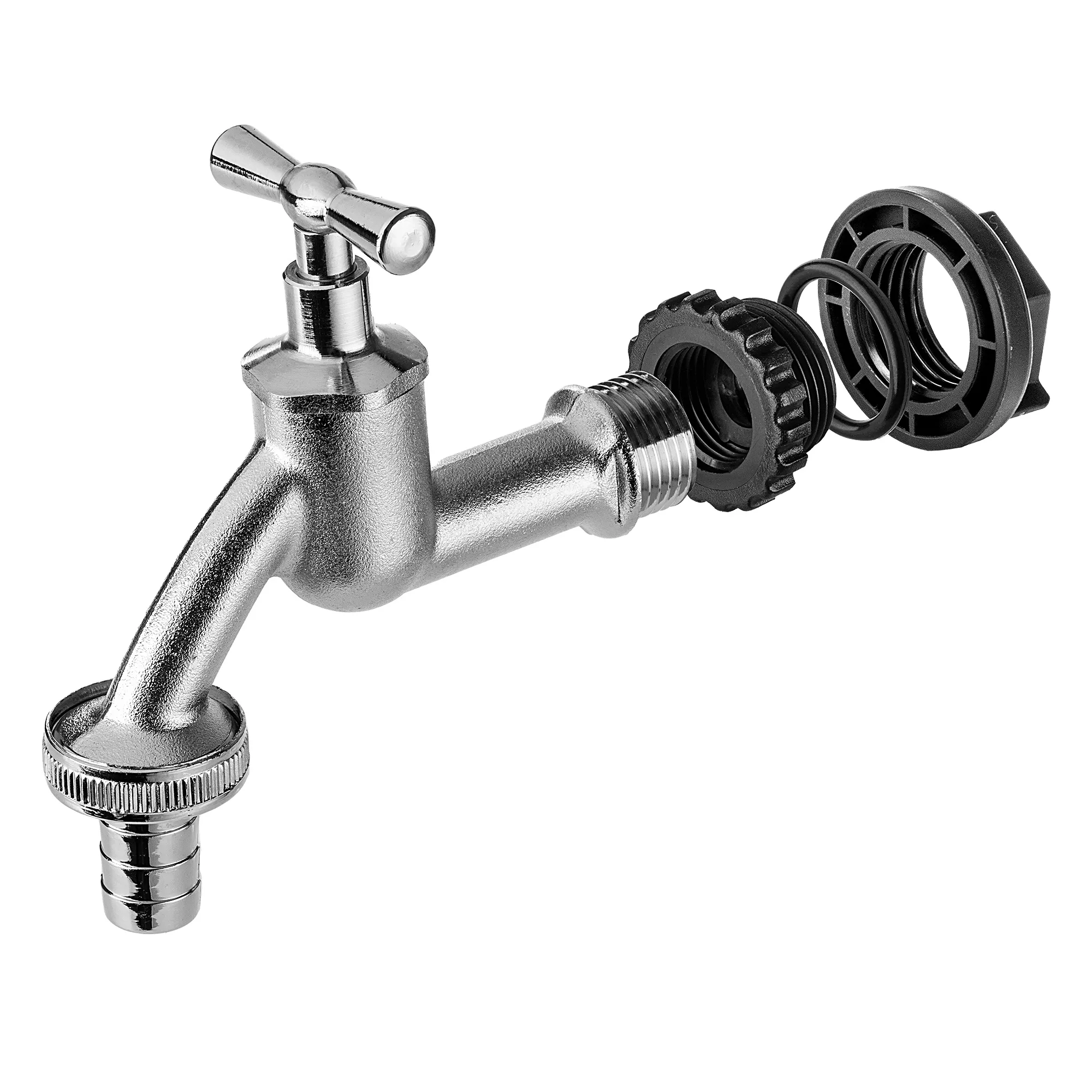 1/2 colio lietaus vandens bako čiaupas su 3/4 colio sidabriniu adapteriu