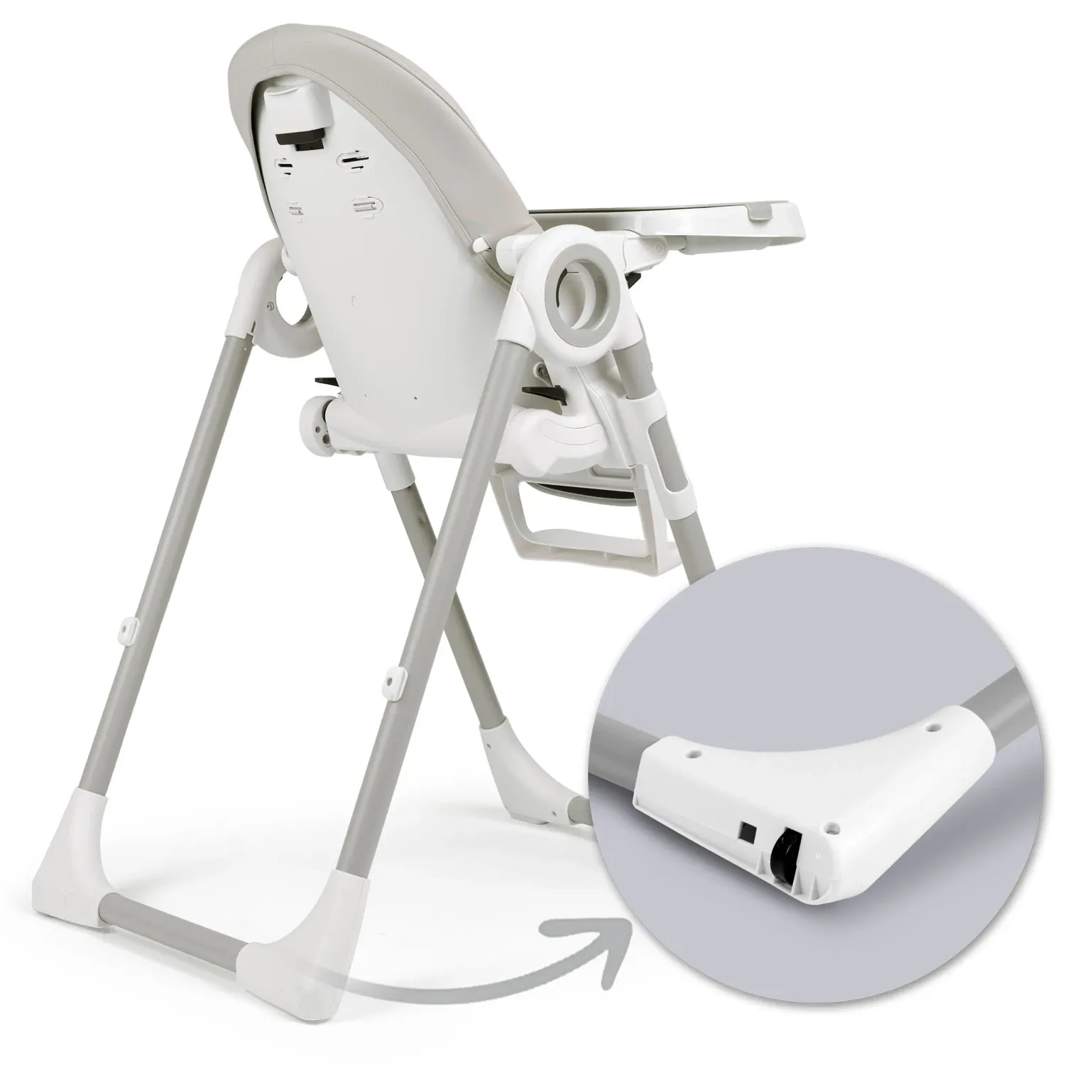 Maitinimo kėdutė su staliuku, Belo šokdynė, pilka + apsauginis lankelis - nuotrauka 1