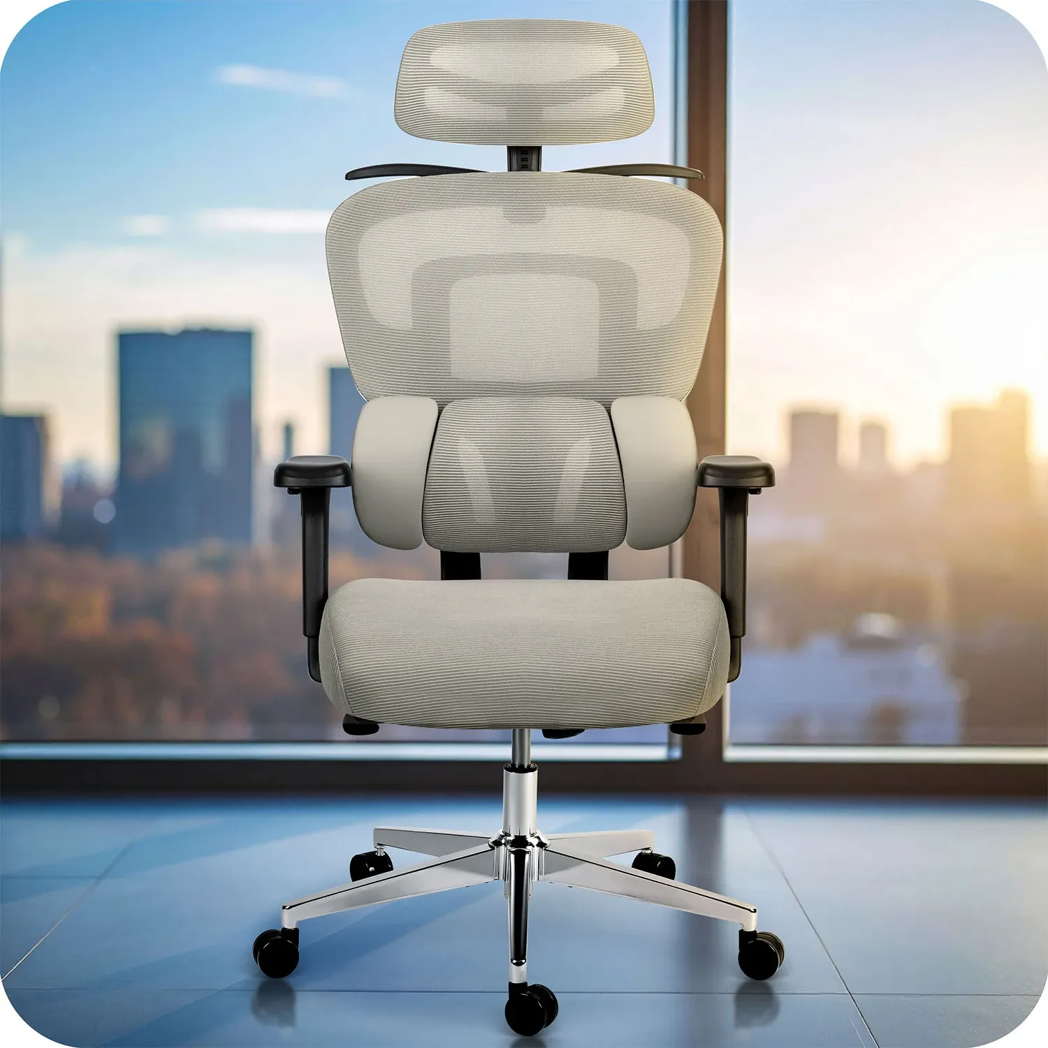 Sofotel Talin mikro tinklelio biuro kėdė – pilka - nuotrauka 1