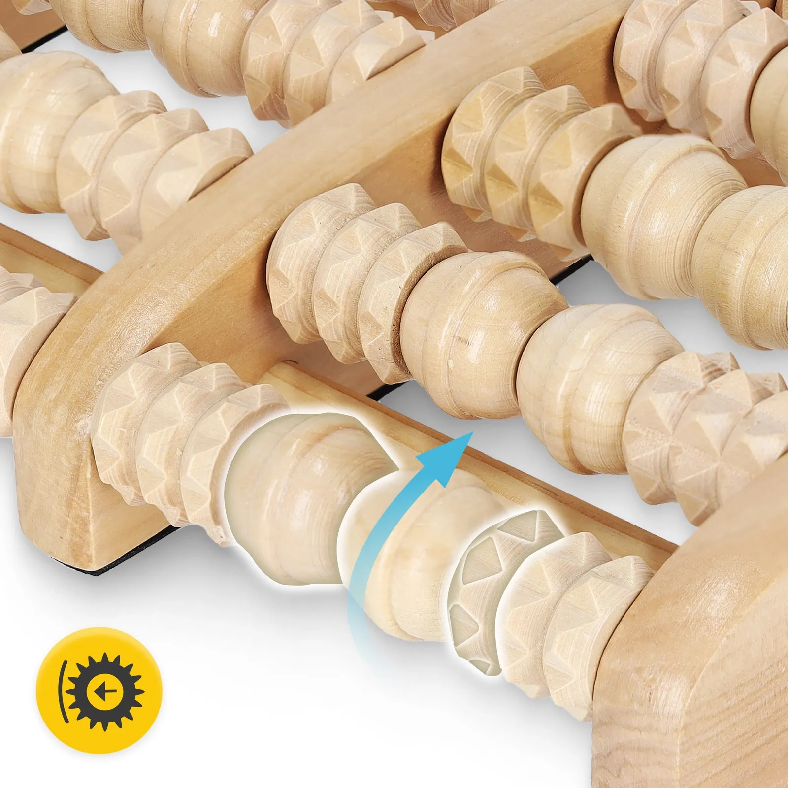 Medinis profiliuotas pėdų masažo volelis