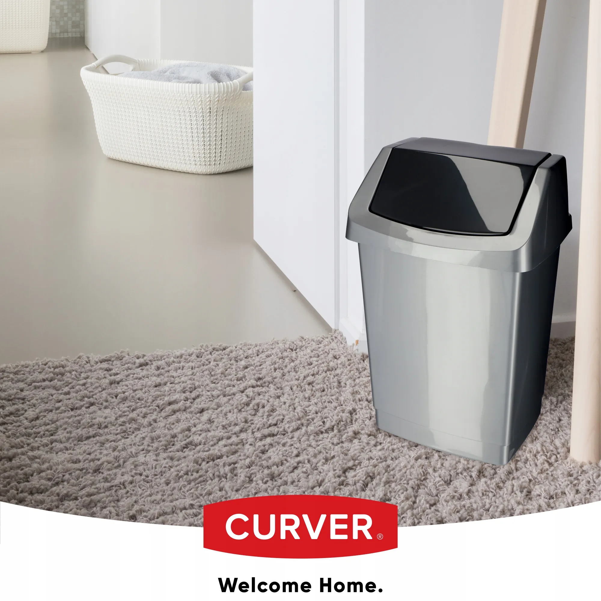 Curver Click-IT 9 l šiukšliadėžė, grafito spalvos
