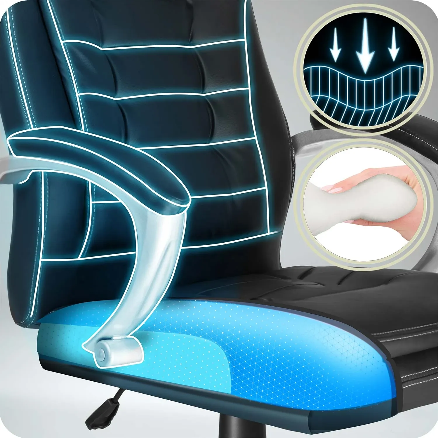 Sofotel pasukama biuro kėdė, juoda - nuotrauka 1