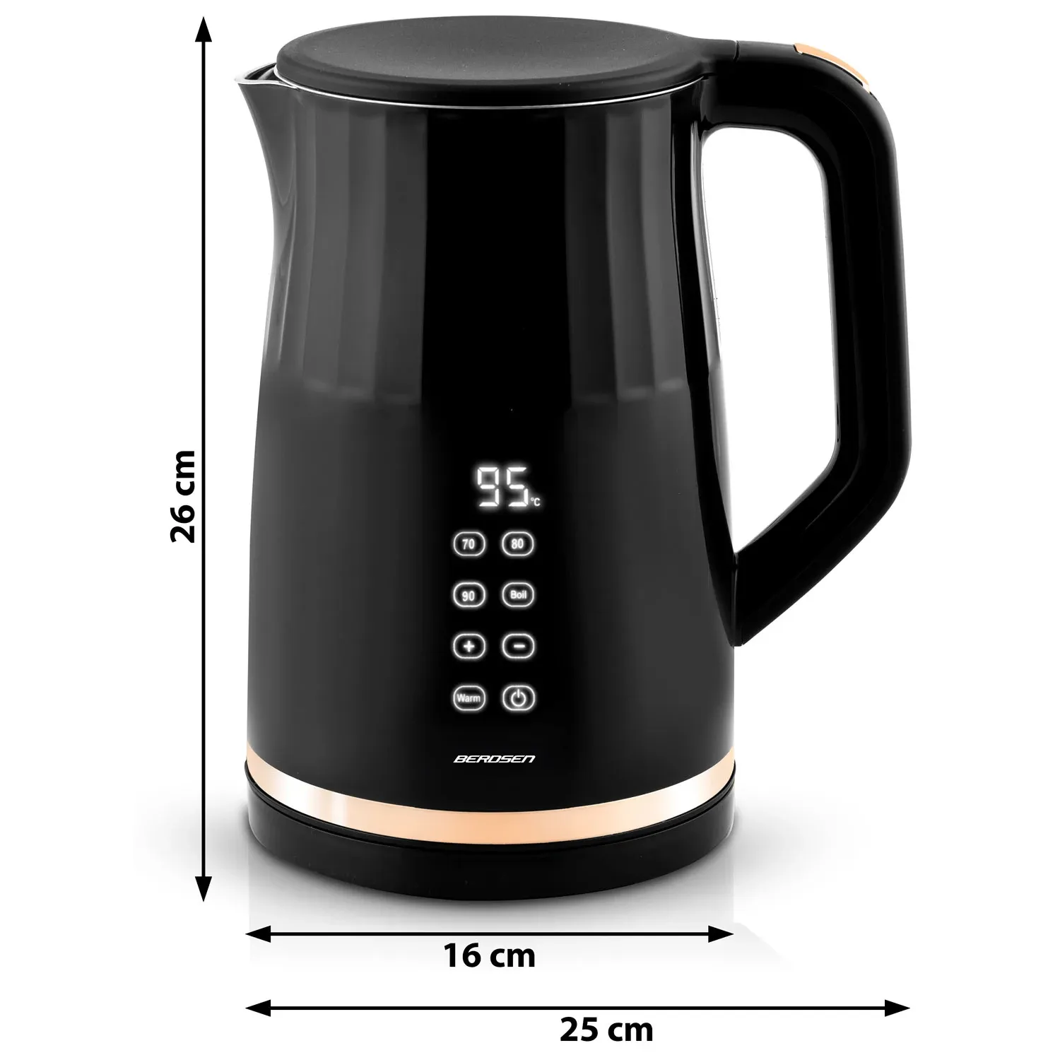 Berdsen BD-706 elektrinis virdulys 1,7 l, juodas - nuotrauka 1