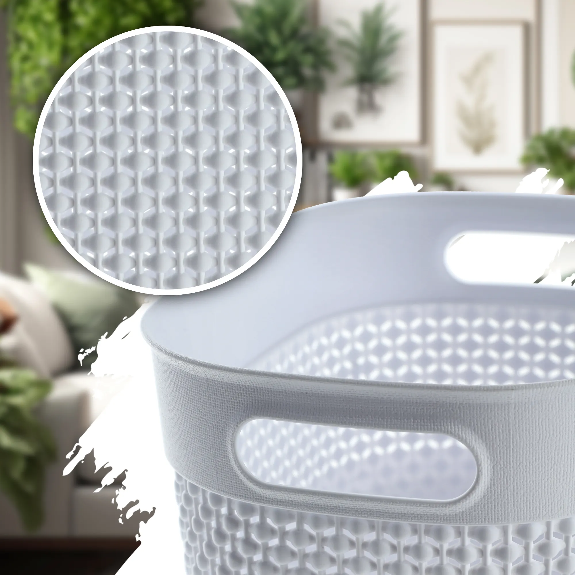 Stačiakampis krepšys 18 l Curver Filo perdirbtas, baltas