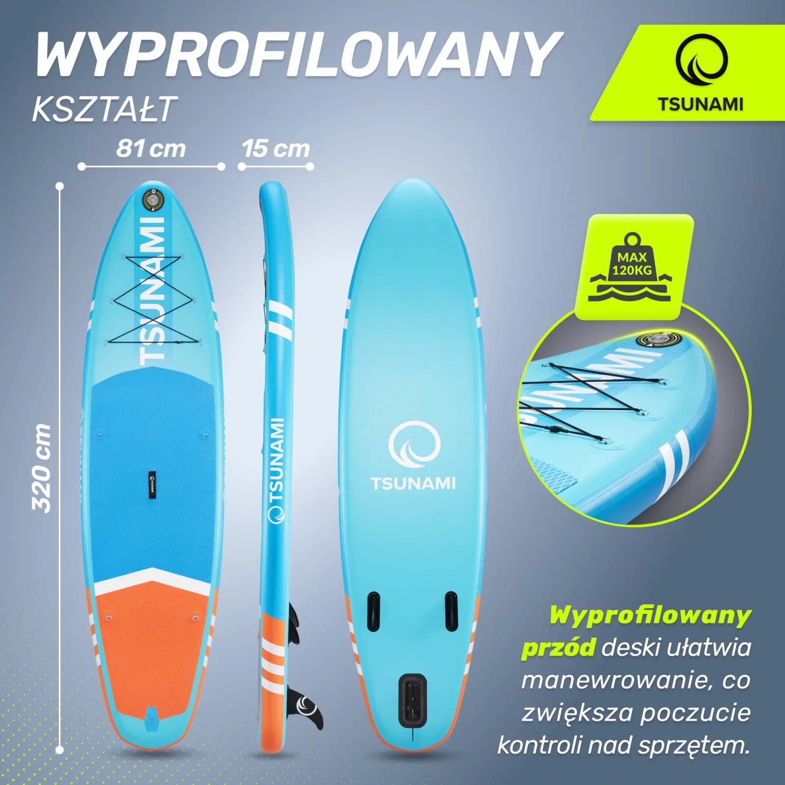 SUP TSUNAMI irklentė 320 cm T02