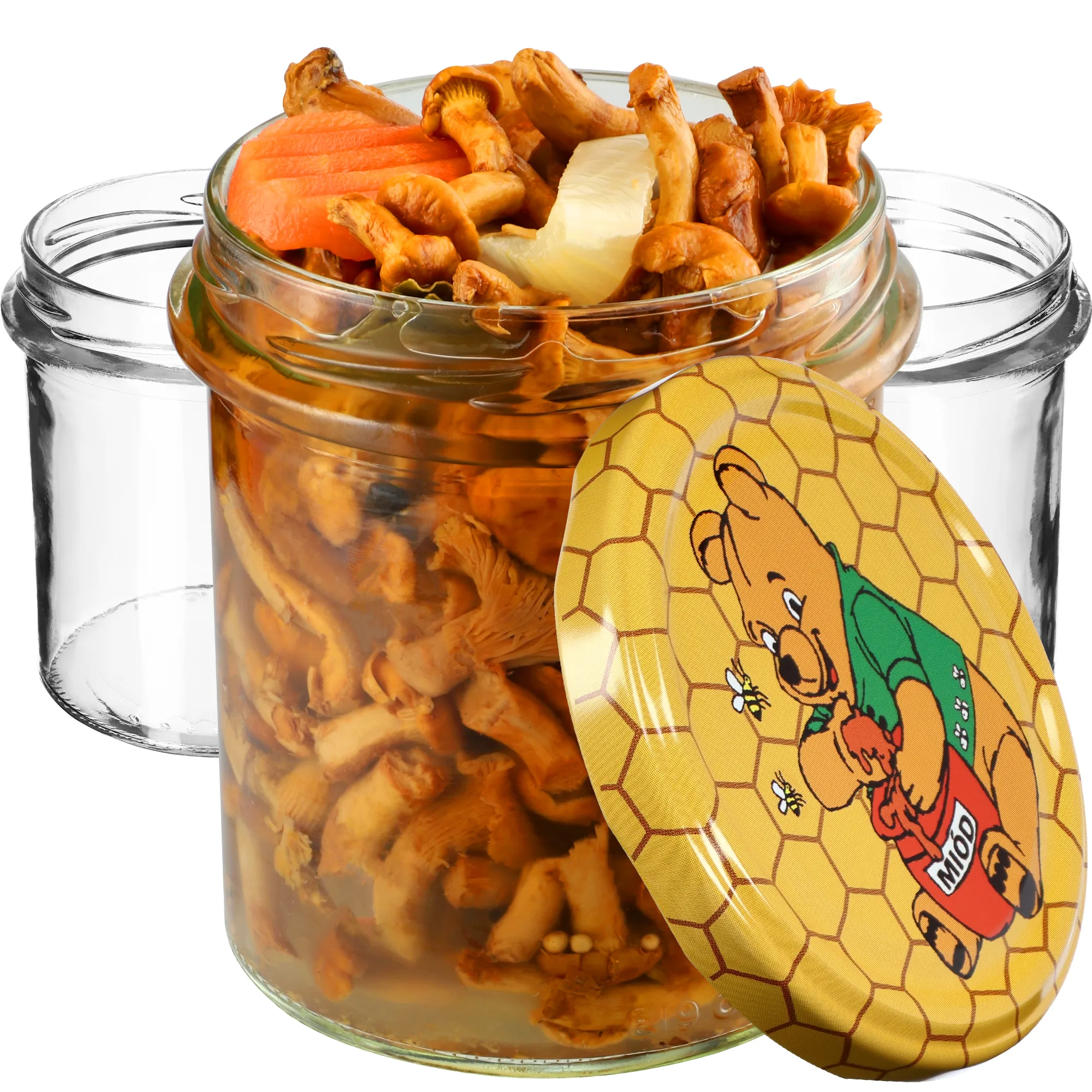 Avila konservavimo stiklainiai 350 ml 10 vnt. 82 mm + dangteliai „Medus“