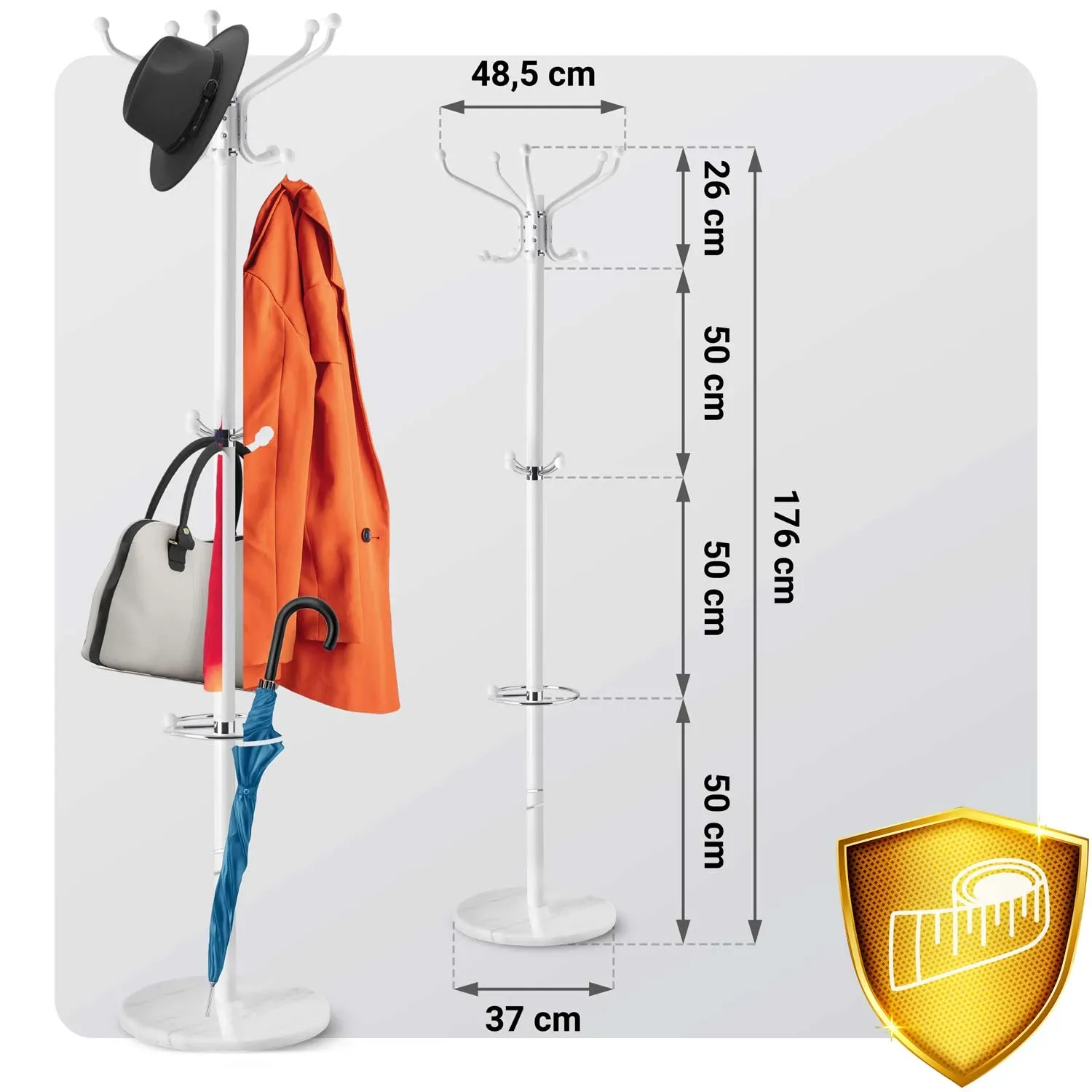 Pastatoma drabužių kabykla su marmuriniu pagrindu Massido 684101 - nuotrauka 1