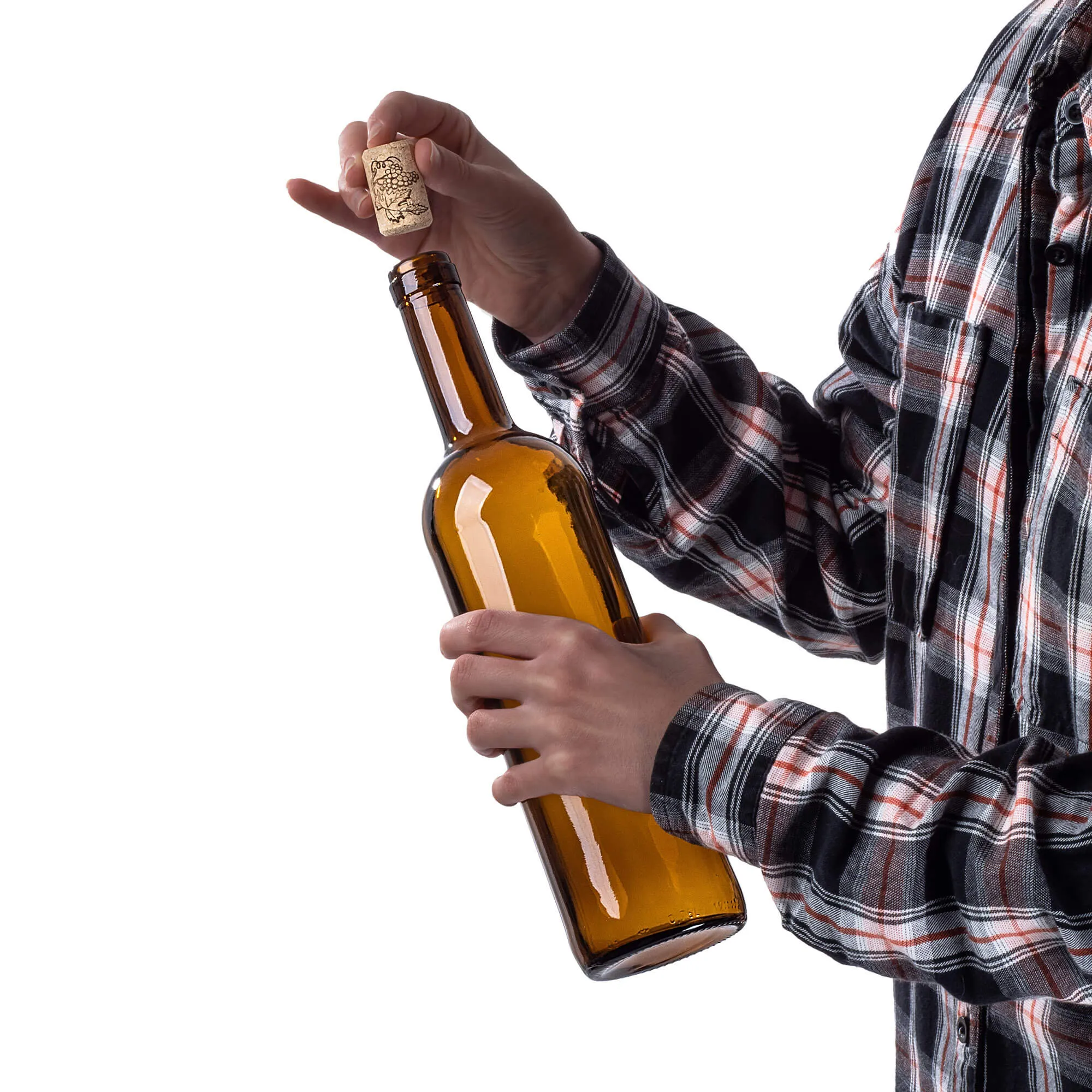 Biagio vyno butelis 750 ml rudas su aglomeruotu kamščiu 1 vnt.