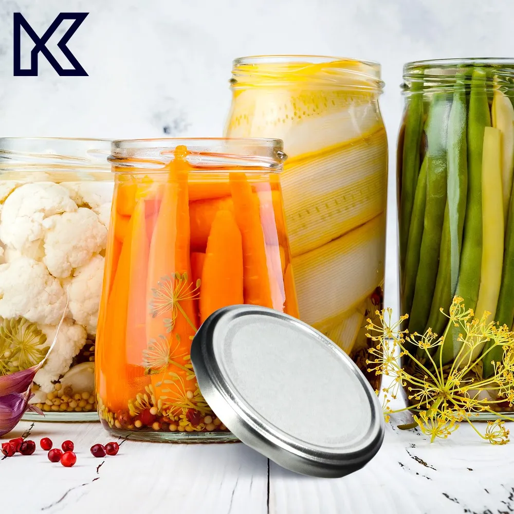 Metaliniai dangteliai „Valsta“ stiklainiams, 10 vnt., 66 mm skersmens, sidabriniai