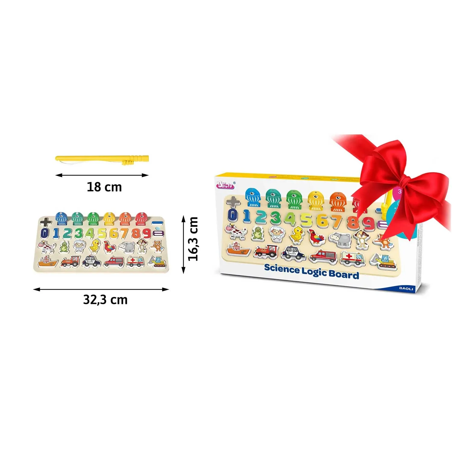 „Ricokids 781400“ edukacinė lenta su skaičiais, gyvūnais ir transporto priemonėmis - nuotrauka 1