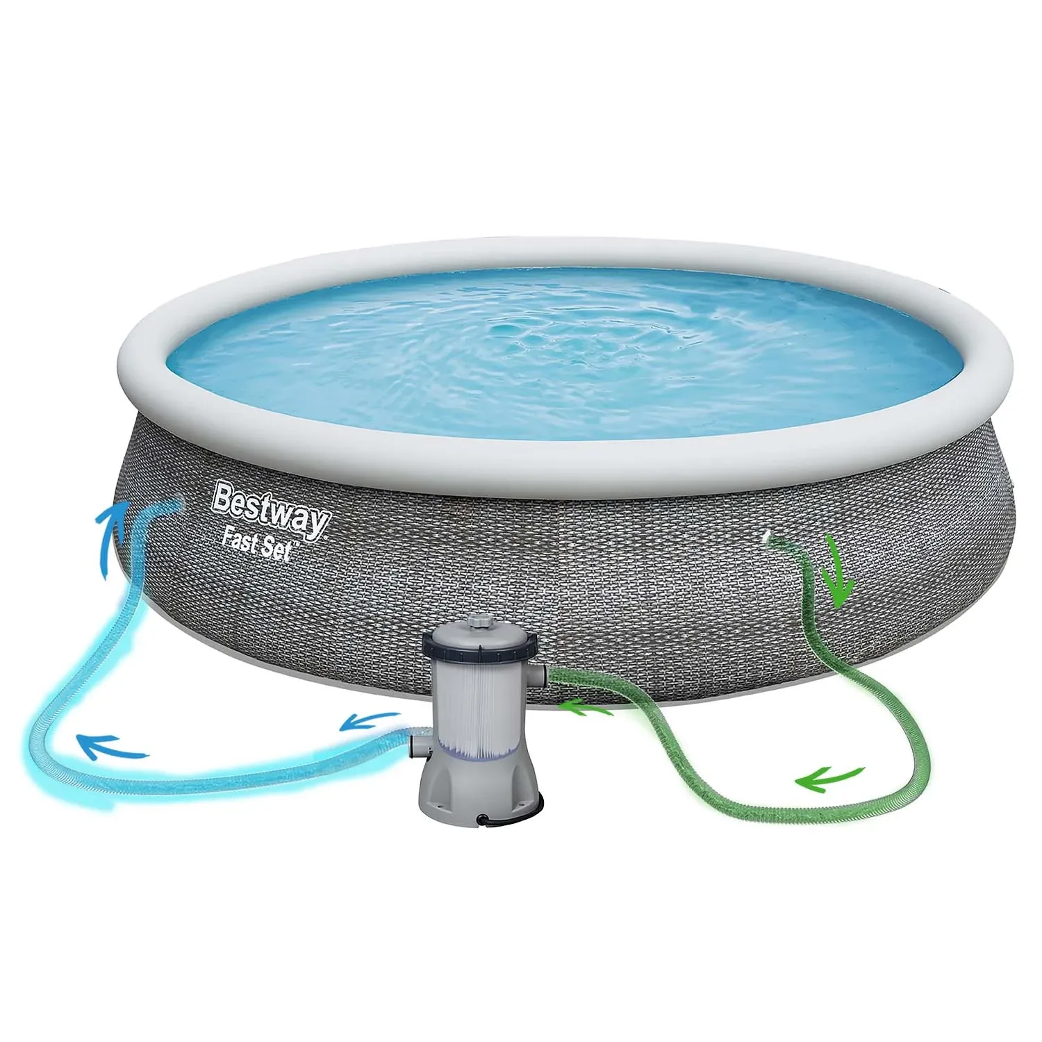 „Bestway 57443“ 366 x 76 cm 4 viename sodo baseinas - nuotrauka 1