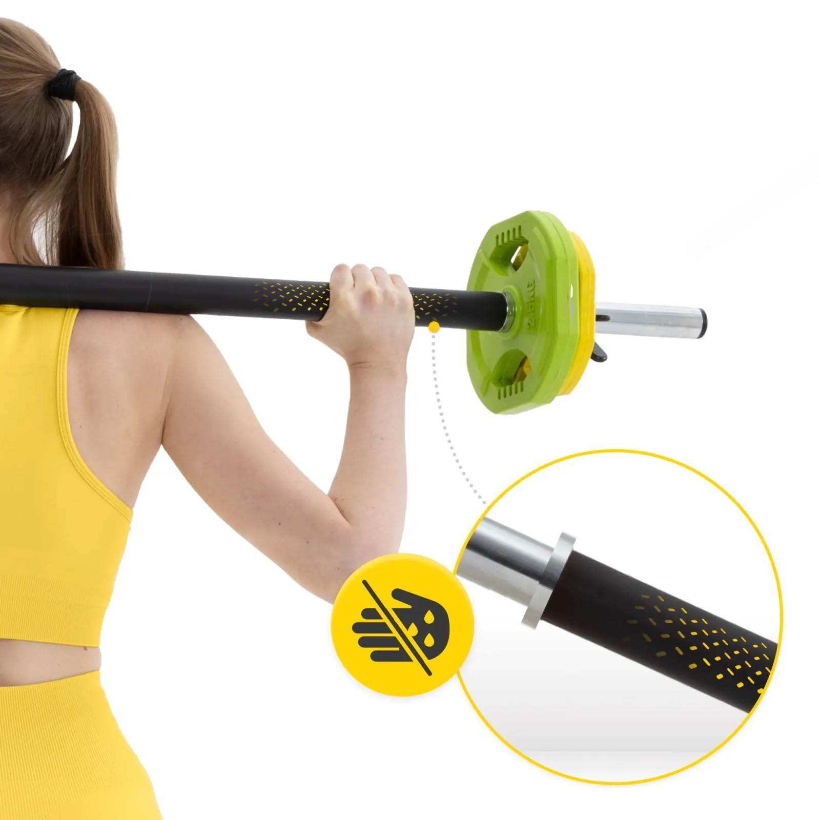 Treniruočių štanga su ketaus svarmenimis 20 kg