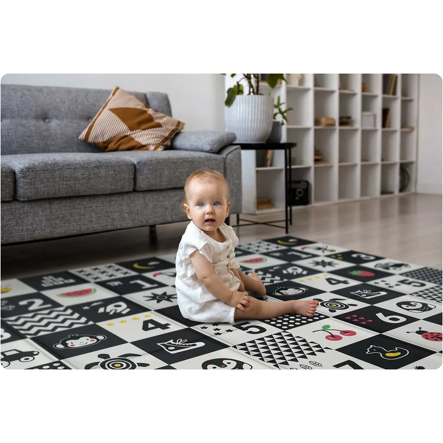 Sulankstomas edukacinis putplasčio kilimėlis 200 x 180 x 1 cm Nukido NK-340 vandenyno skaičiai - nuotrauka 1