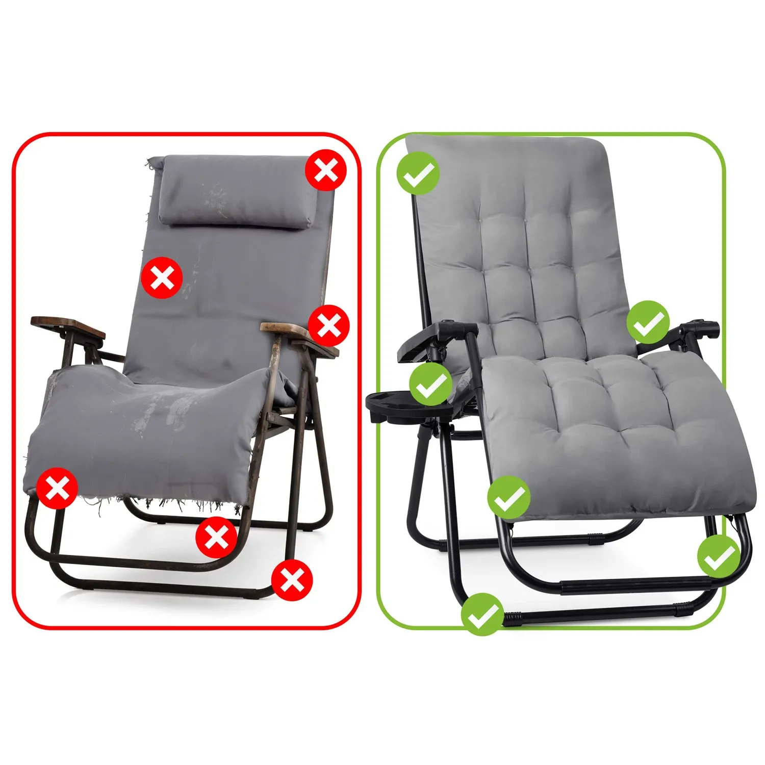 Sulankstomas sodo gultas su pagalvėle Sofotel ChillWell, 2 vnt. rinkinys - nuotrauka 1